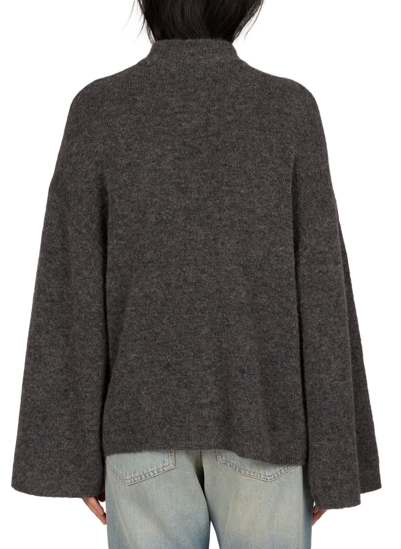 Straight wool-blend high-neck sweater ROUGE EDIT Grey