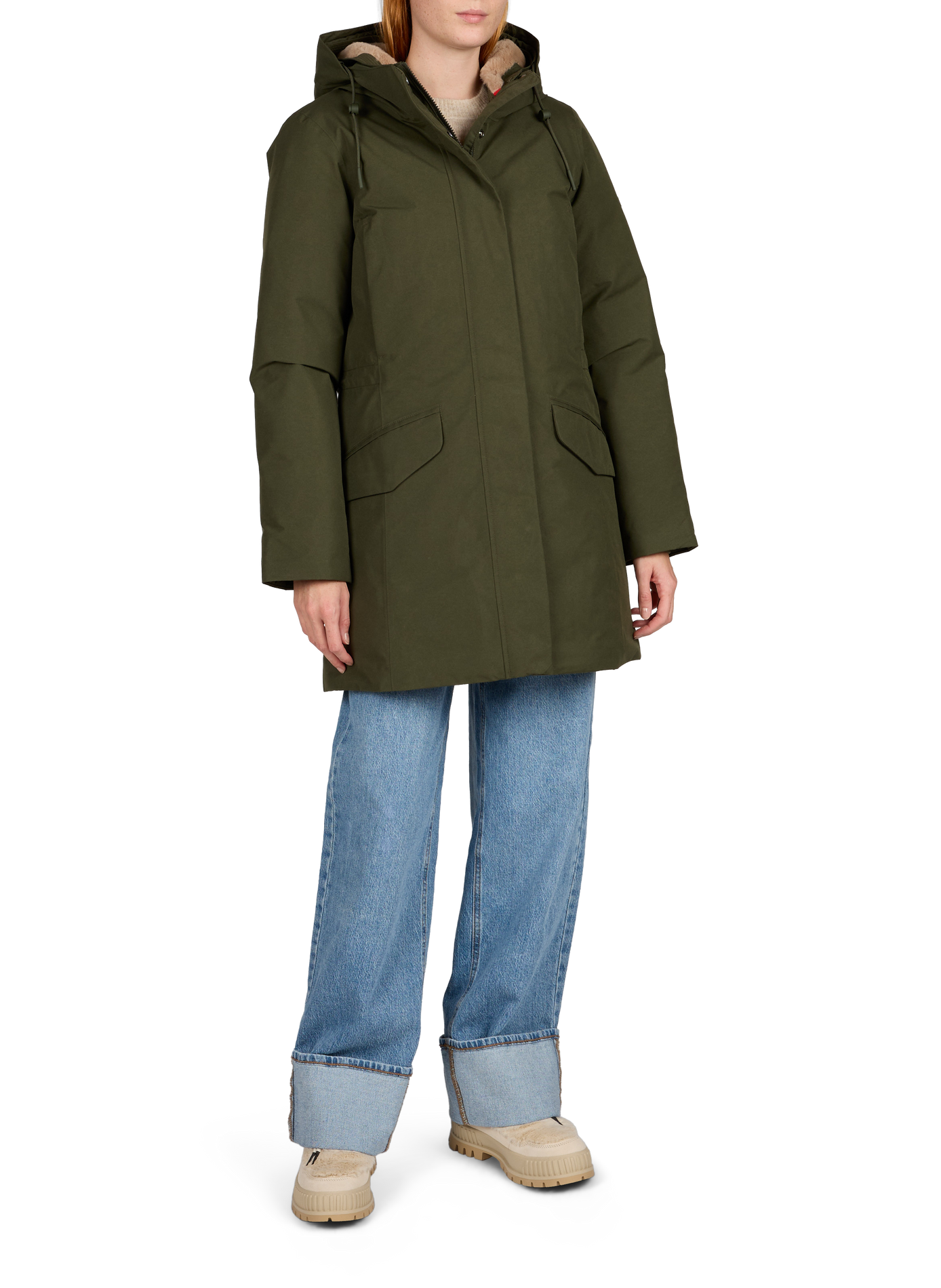 Parka duvet ajustée GORE-TEX AIGLE Kaki