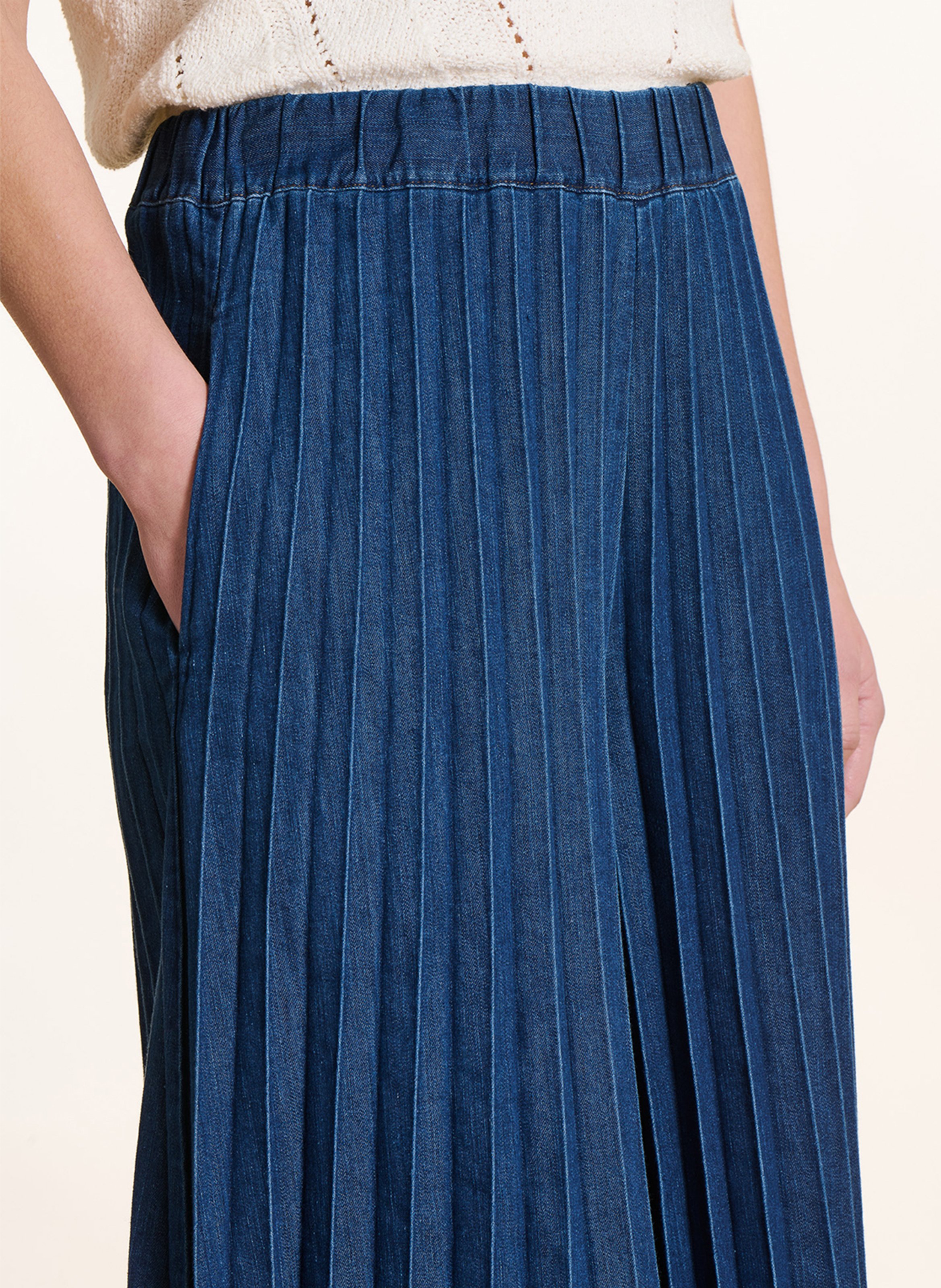 Wijde denim broek LA FEE MARABOUTEE Blauw