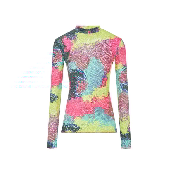 T-shirt manches longues à imprimé en polyester recyclé mélangé