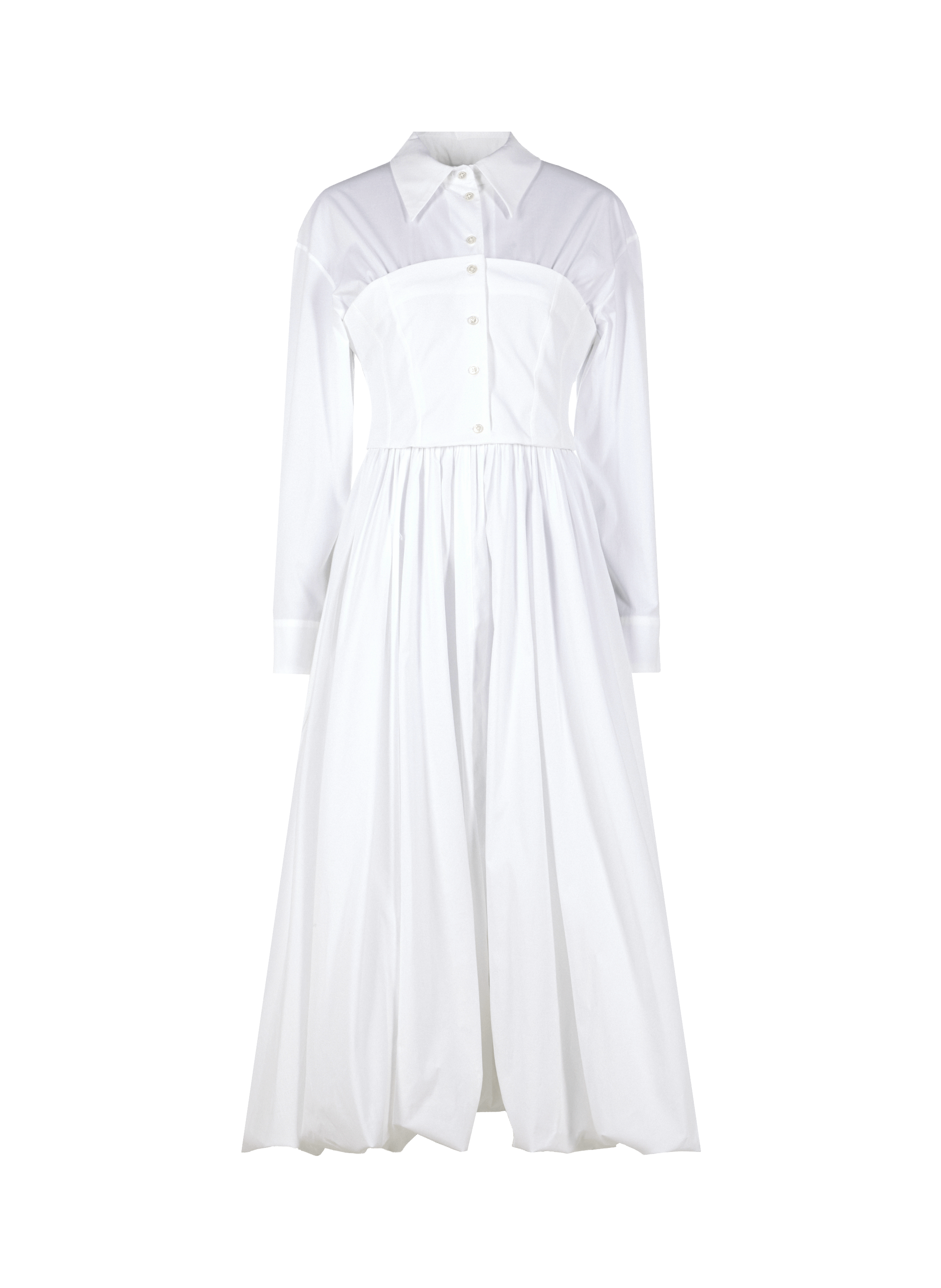 Robe longue en popeline de coton