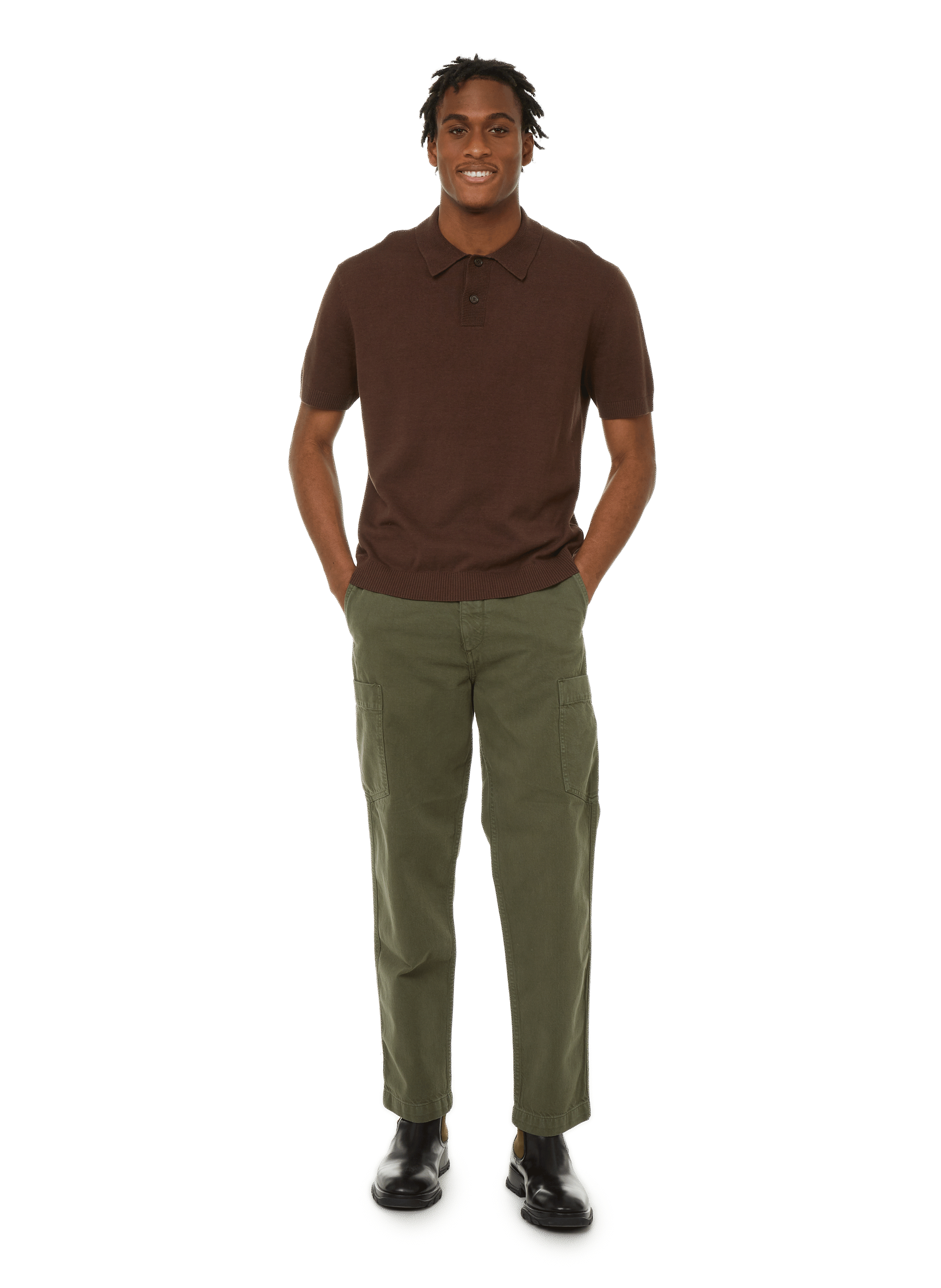 Pantalon cargo en coton SAISON 1865 Vert