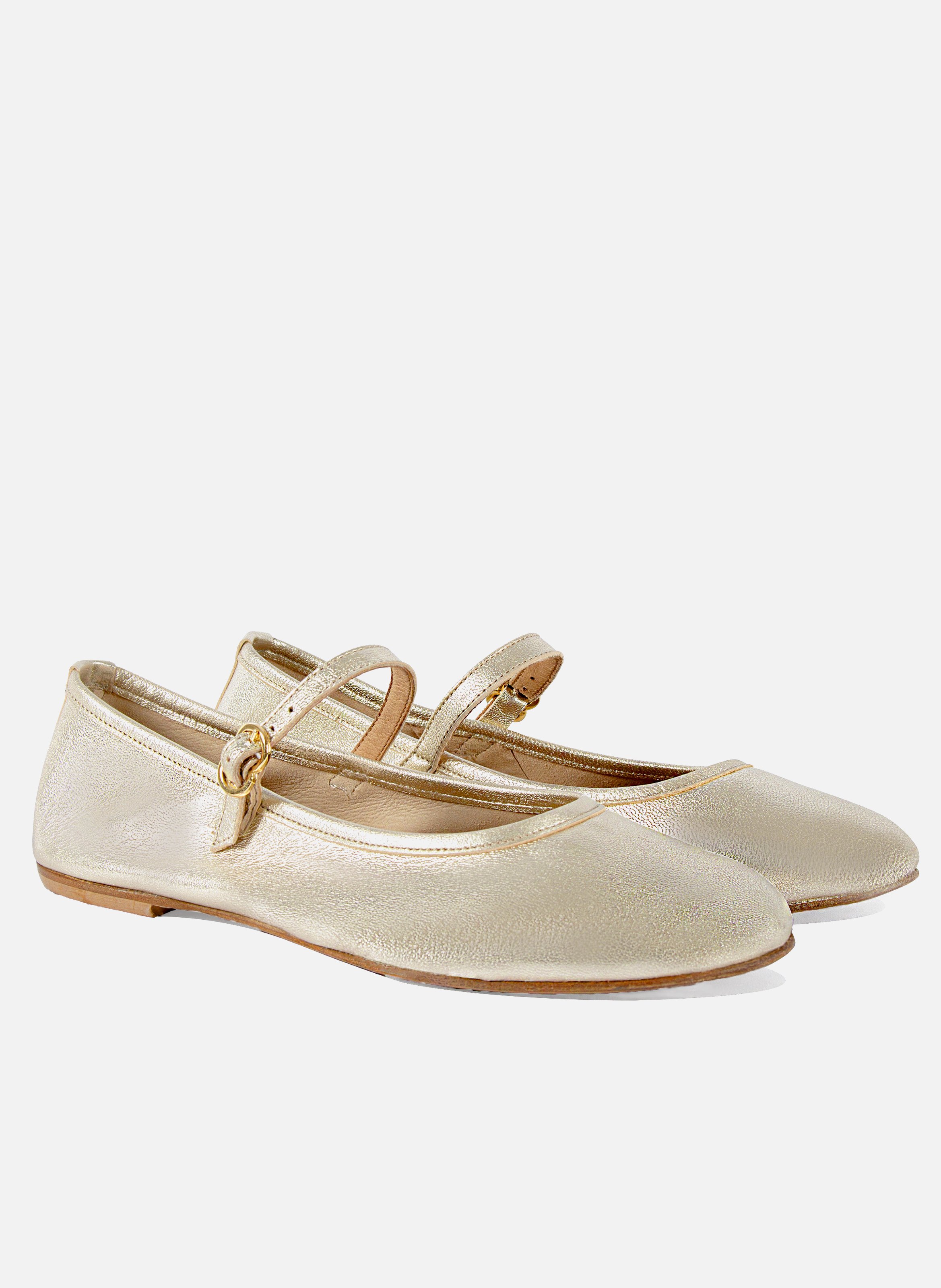 Babies plates cuir métallisé Doré