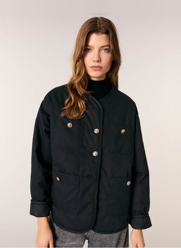 Manteau col rond Noir by MAJE MAJE Manteau col rond Noir