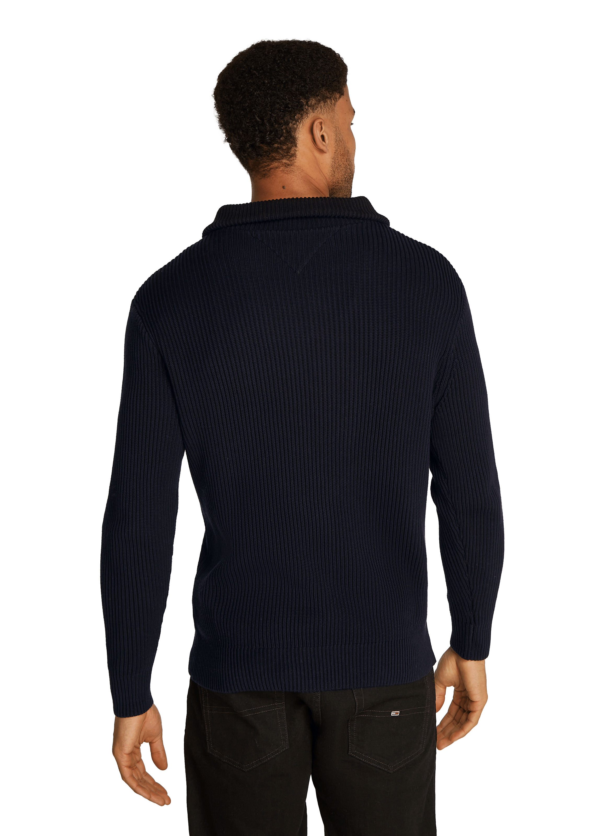 Ribbed knit half-zip sweater TOMMY HILFIGER Blue