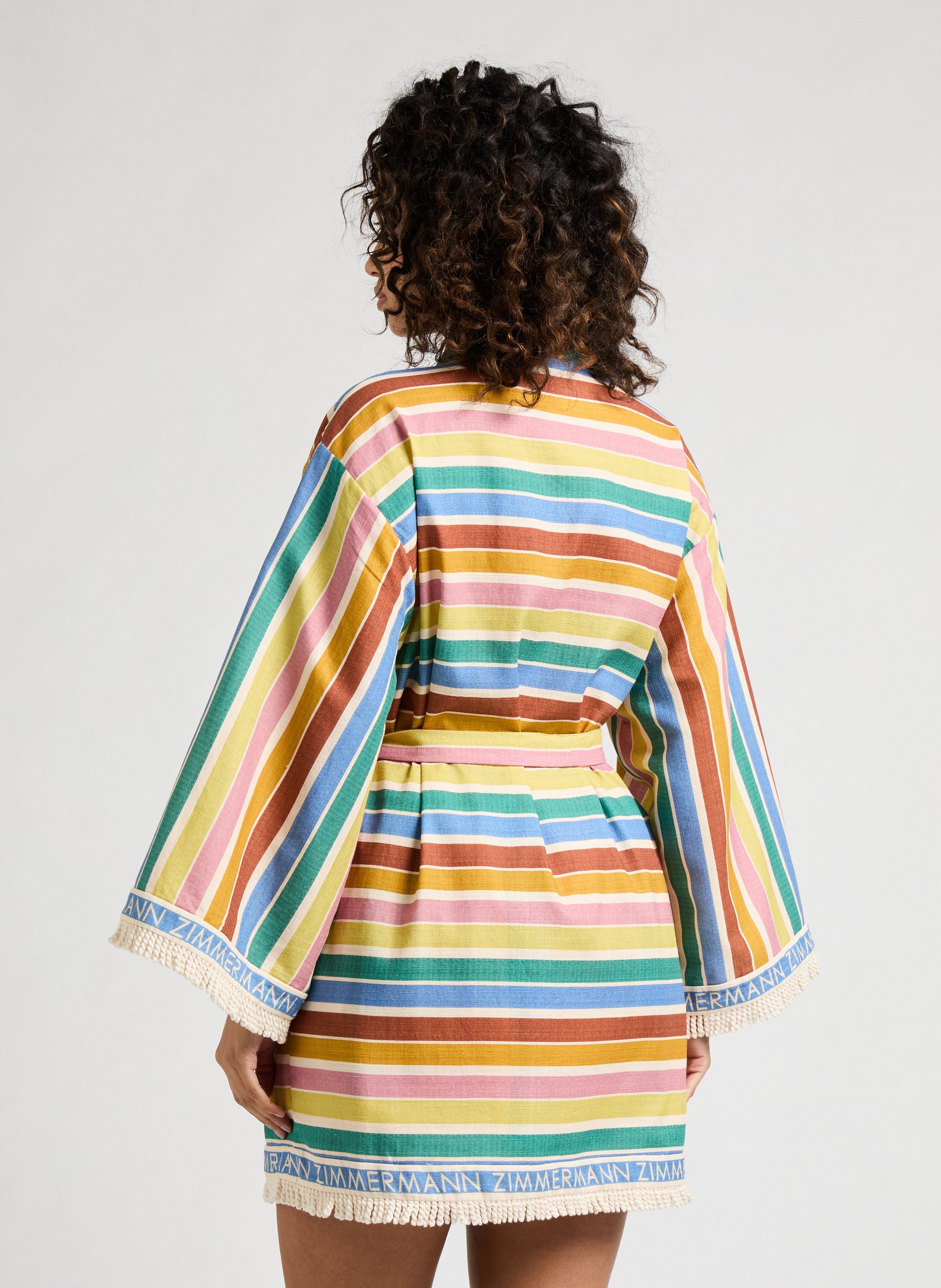 Kimono rayé en coton ZIMMERMANN Multicolore