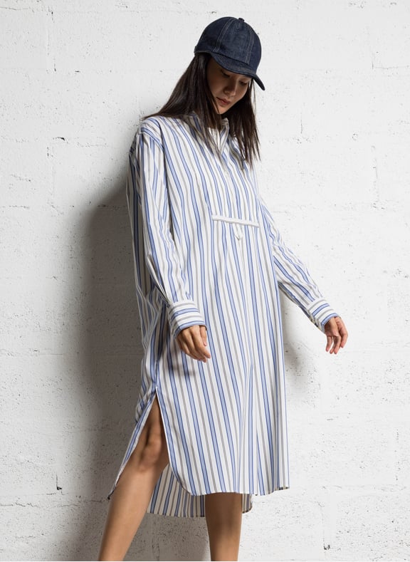 Robe col rond à rayures en coton dolores Bleu by SOEUR SOEUR Robe col rond à rayures en coton dolores Bleu