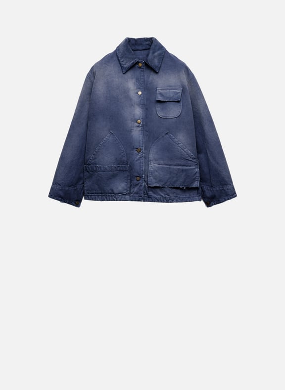 Veste de camionneur en toile Bleu by PRADA PRADA Veste de camionneur en toile Bleu