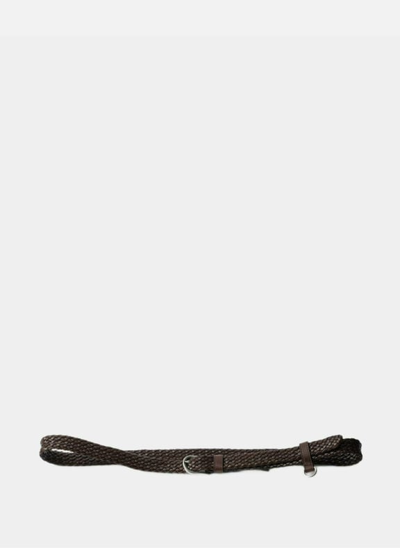 Ceinture fine en cuir tressé Marron by PRADA PRADA Ceinture fine en cuir tressé Marron