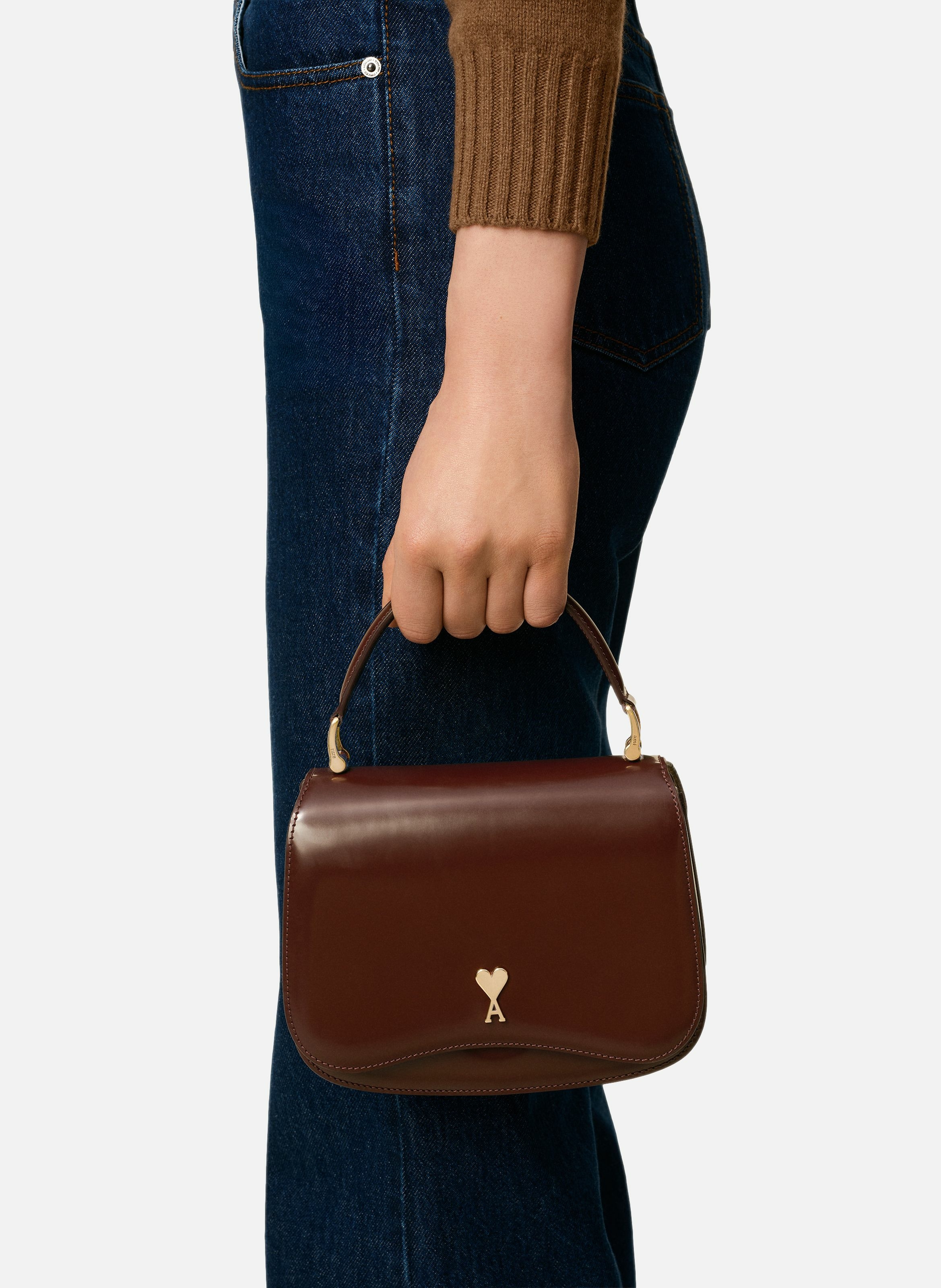 Sac Top Handle Paris Paris En Cuir Glacé unisexe Rouge