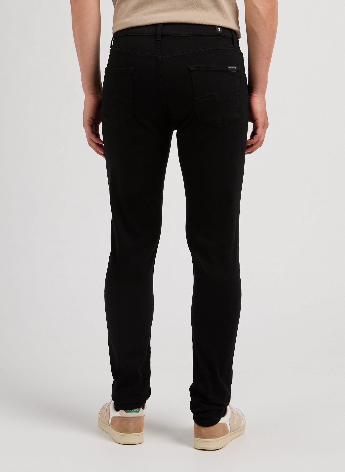 Cotton-blend slim-fit jeans 7 FOR ALL MANKIND Black