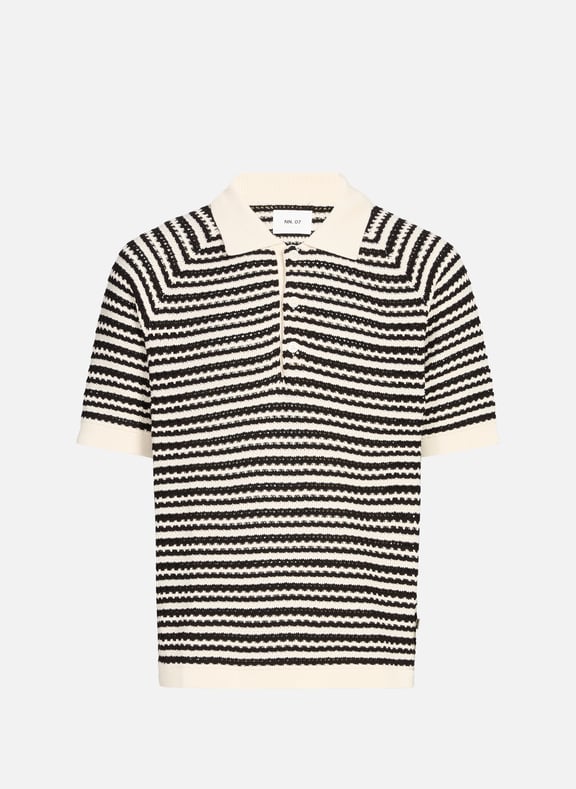 Polo à rayures Noir by NN.07 NN.07 Polo à rayures Noir