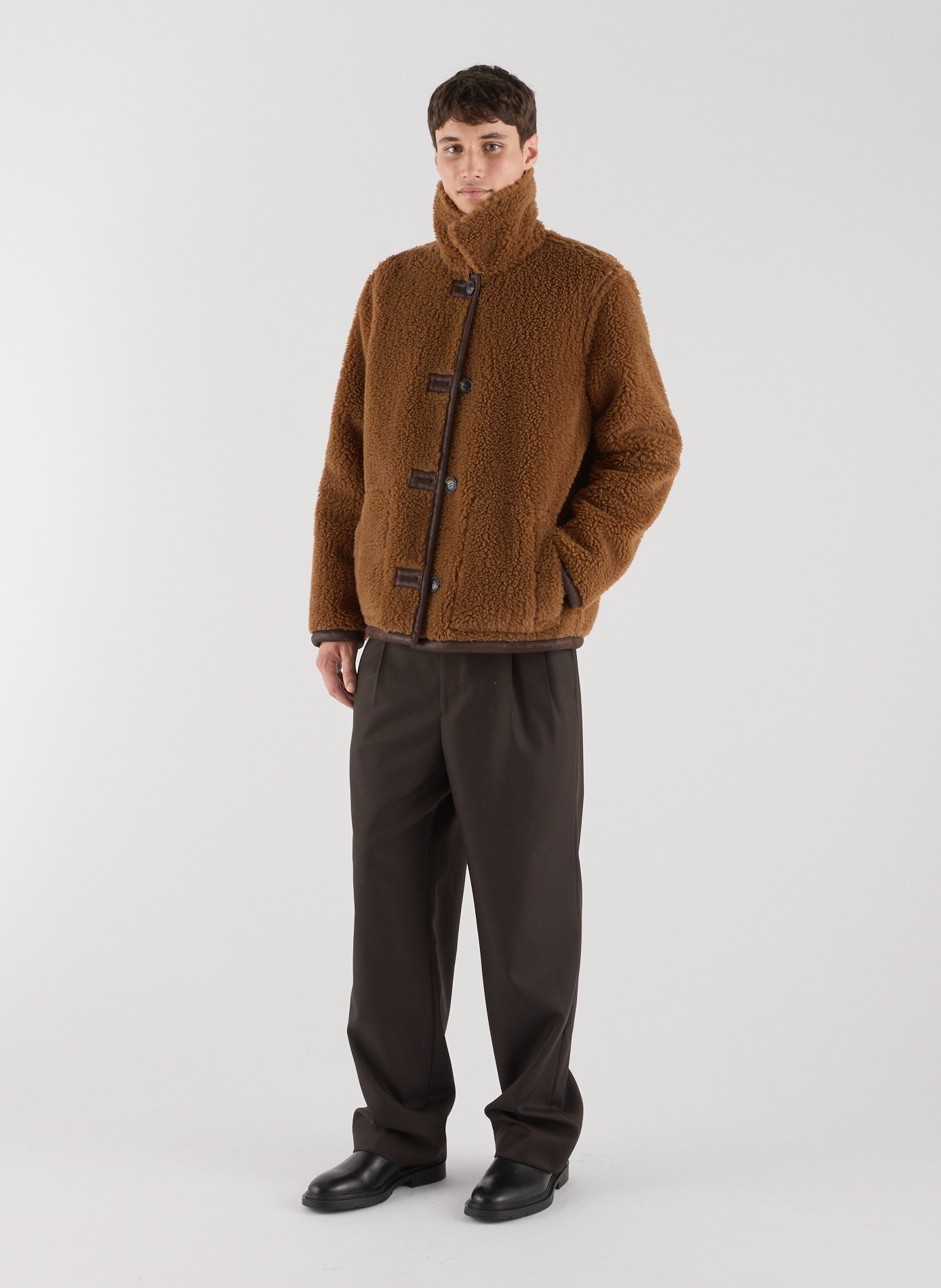 Jacket with classic collar SAISON 1865 Brown