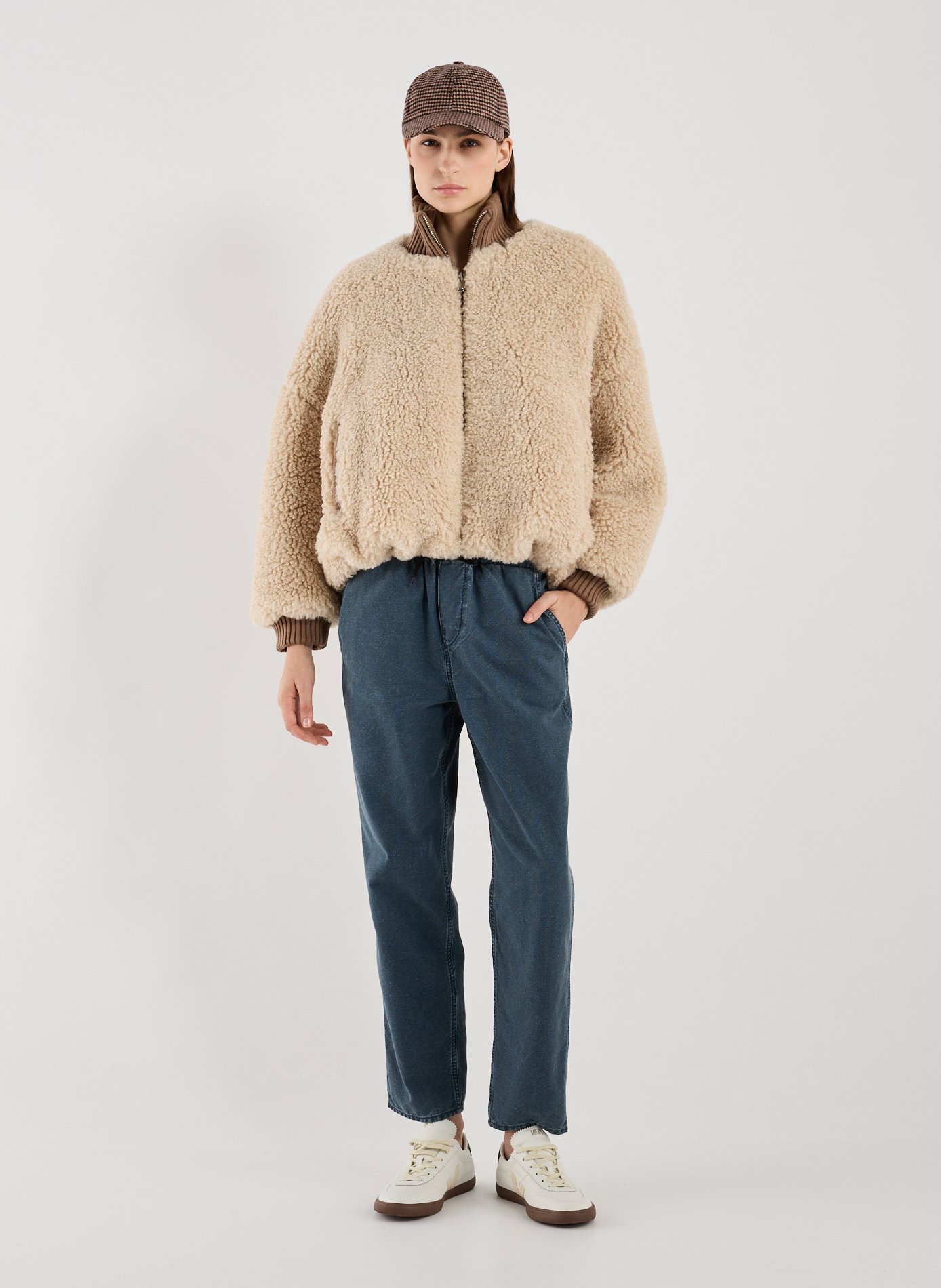 Veste ample au col montant BELLEROSE Beige