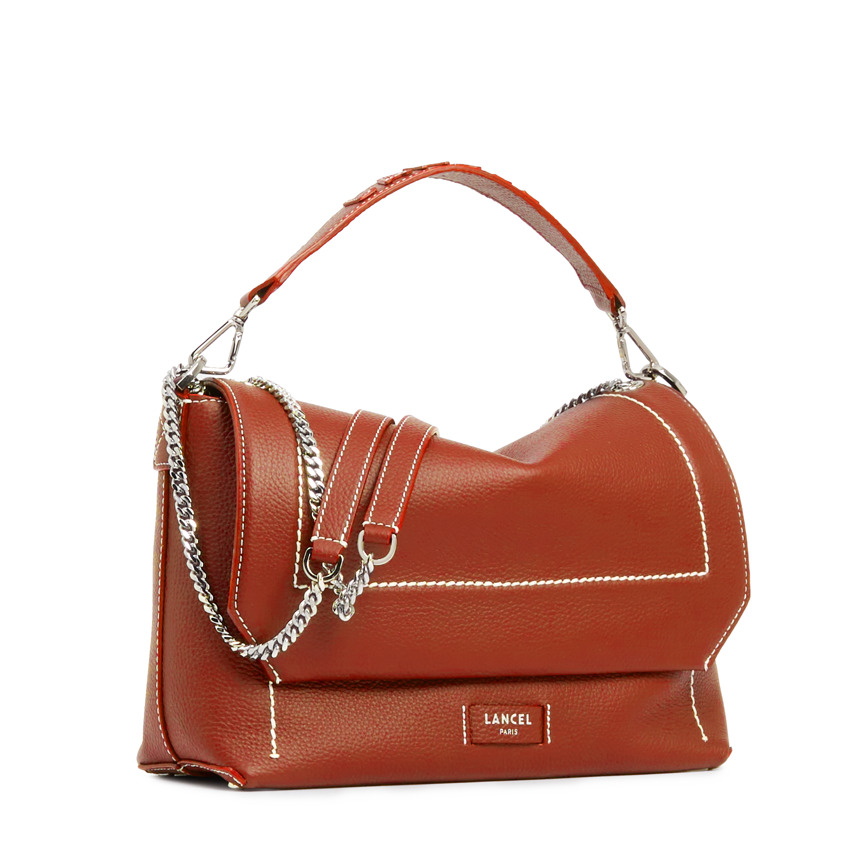 Sac rabat l ninon soft de lancel en cuir LANCEL Rouge