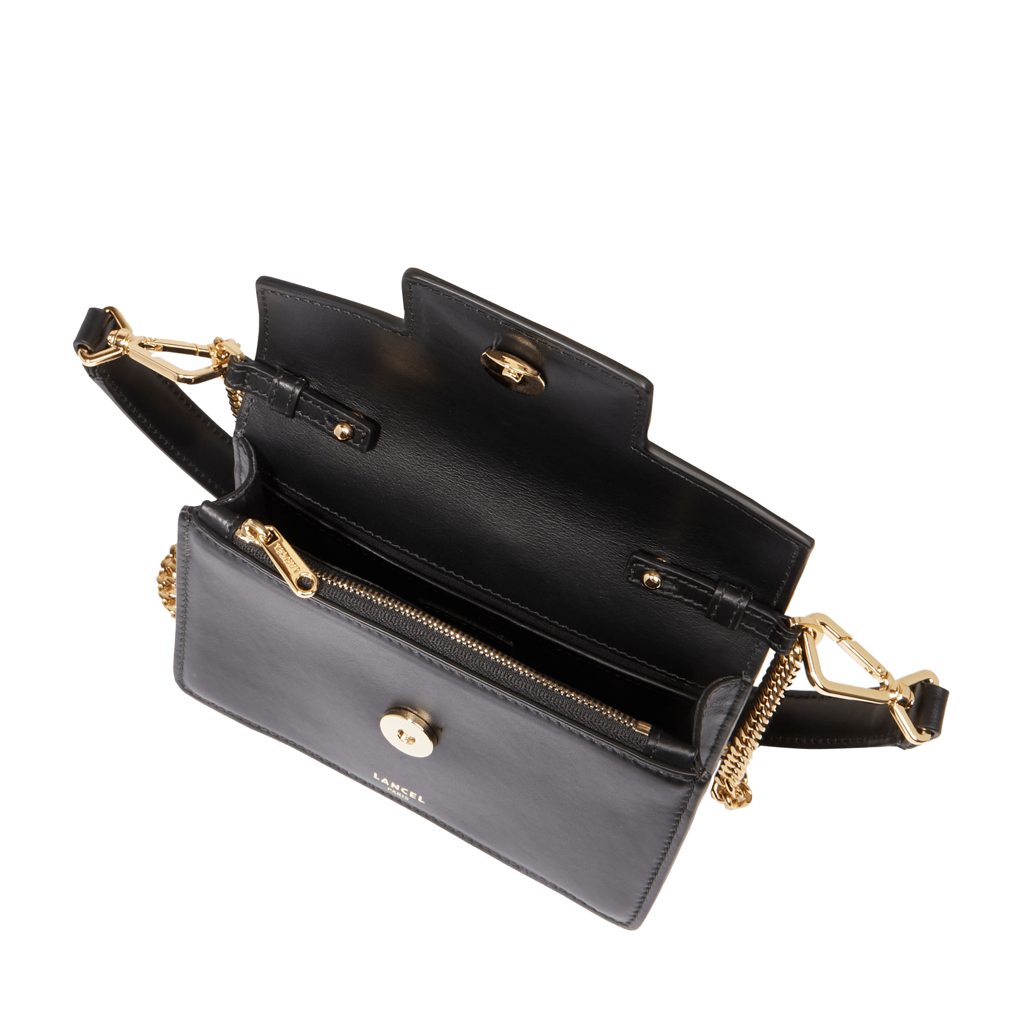 Mini sac rabat en cuir angèle de lancel LANCEL Noir