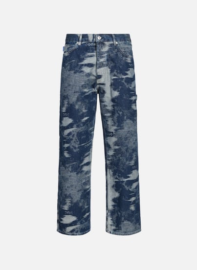 Gerader Jacquard-Baumwoll-Carpenter-Jeans HUGO BLUE Gerader Jacquard-Baumwoll-Carpenter-Jeans HUGO BLUE