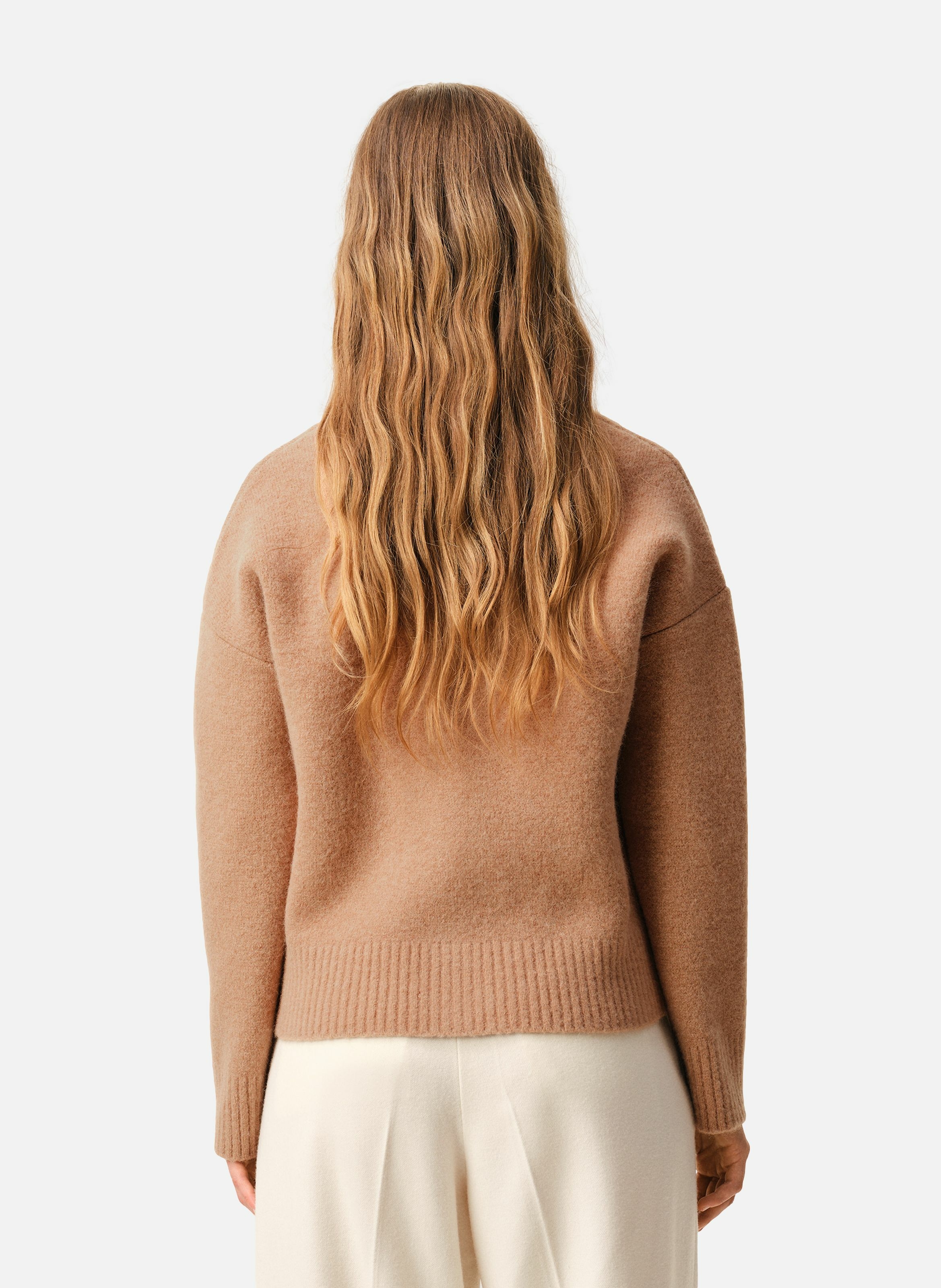 Cardigan ami de coeur en alpaga unisexe AMI PARIS Marron