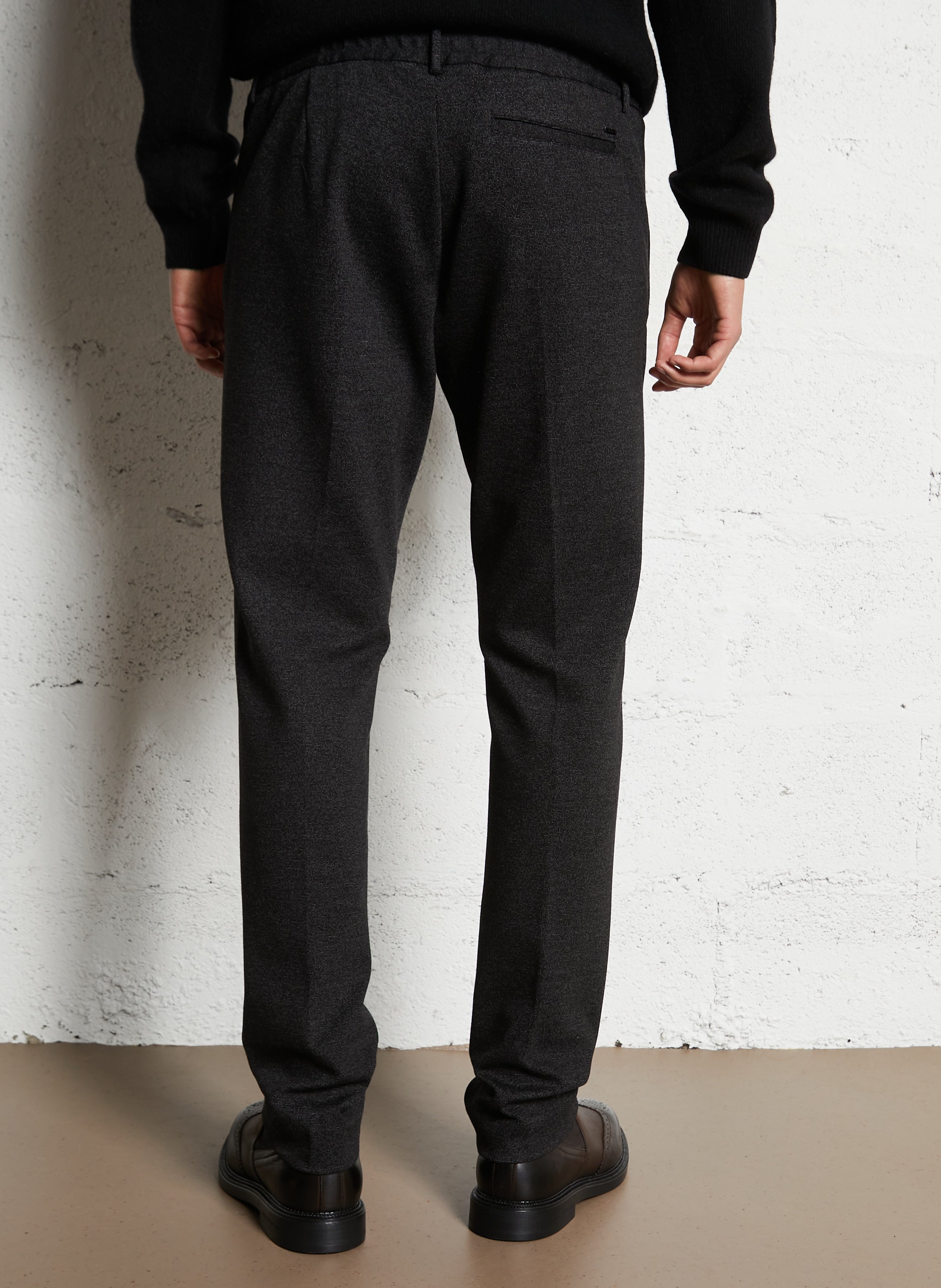 Pantalon slim casual chiné IKKS Noir