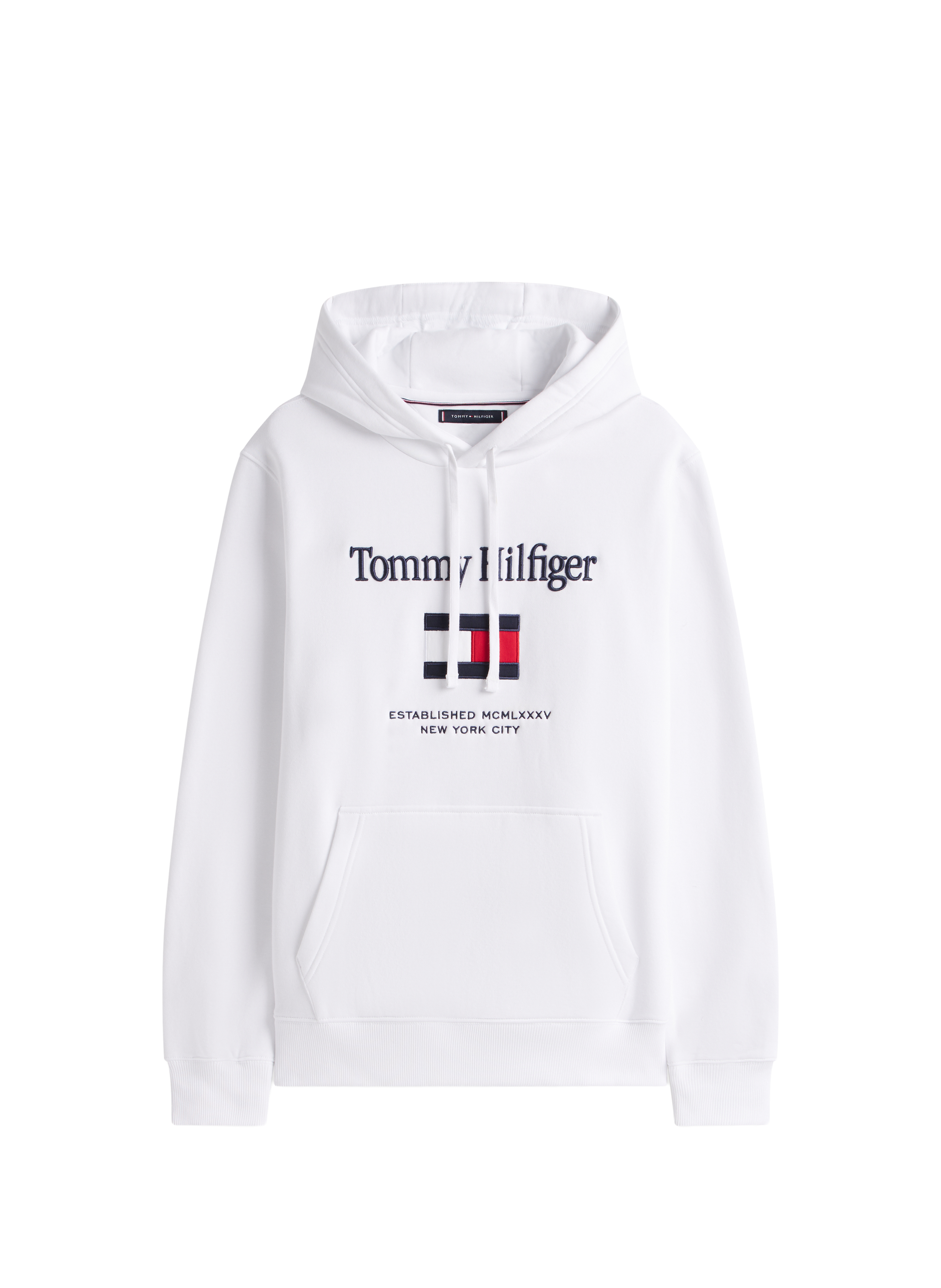 Sweat à capuche avec logo brodé TOMMY HILFIGER Blanc