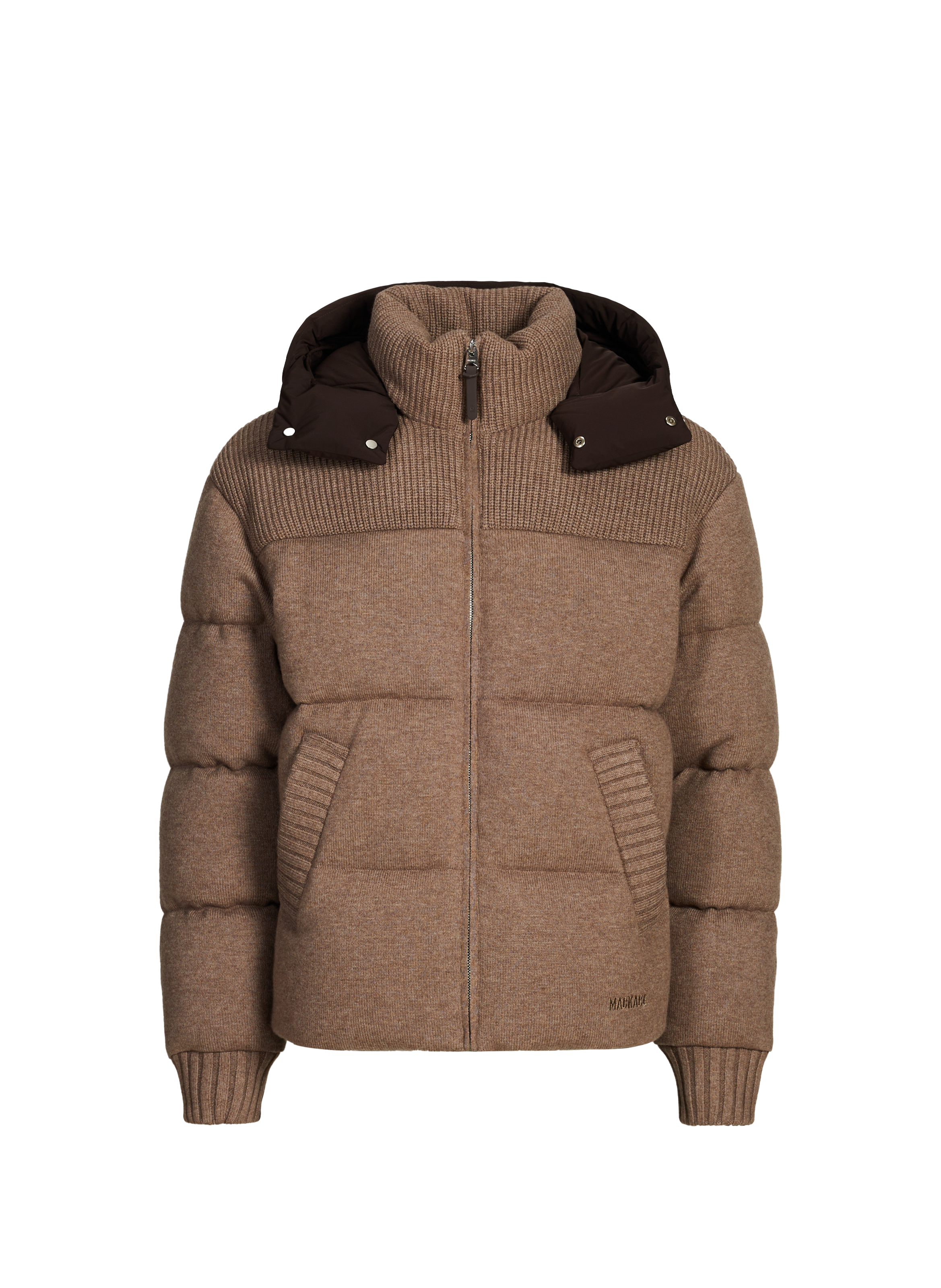 MACKAGE Padded jacket with high collar and removable hood Brown