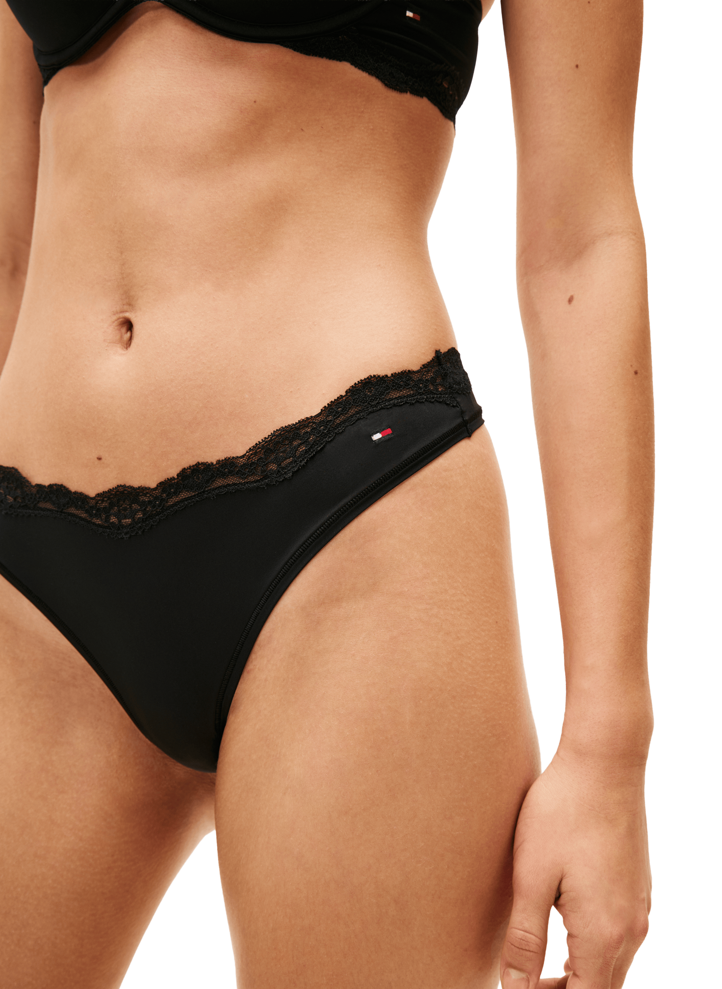 String à bords en dentelle TOMMY HILFIGER Noir