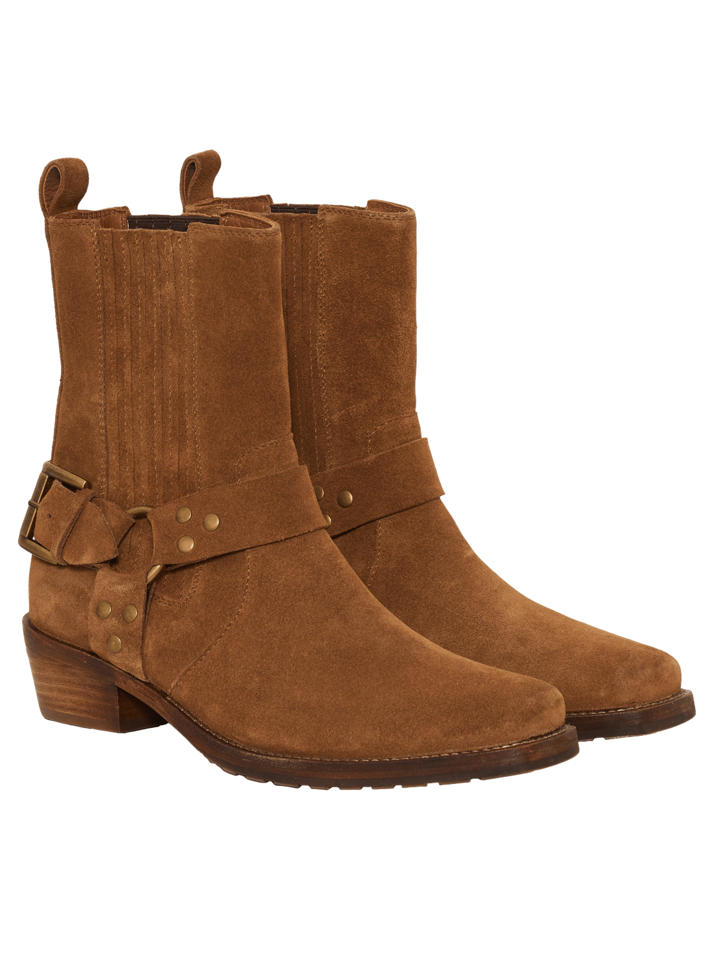 Boots en cuir velours - aaron PABLO Marron