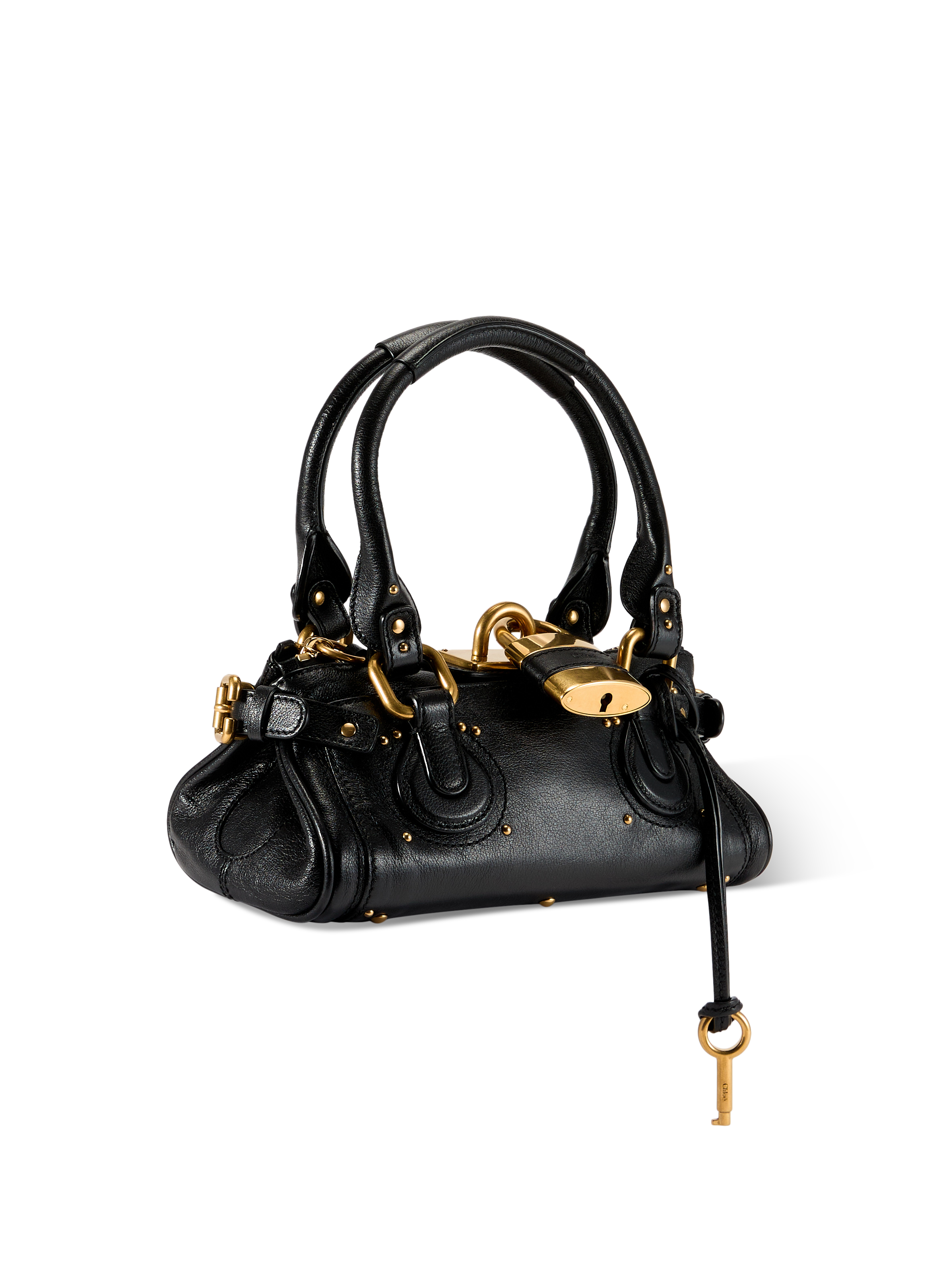 Sac à main en cuir de buffle grainé CHLOÉ Noir