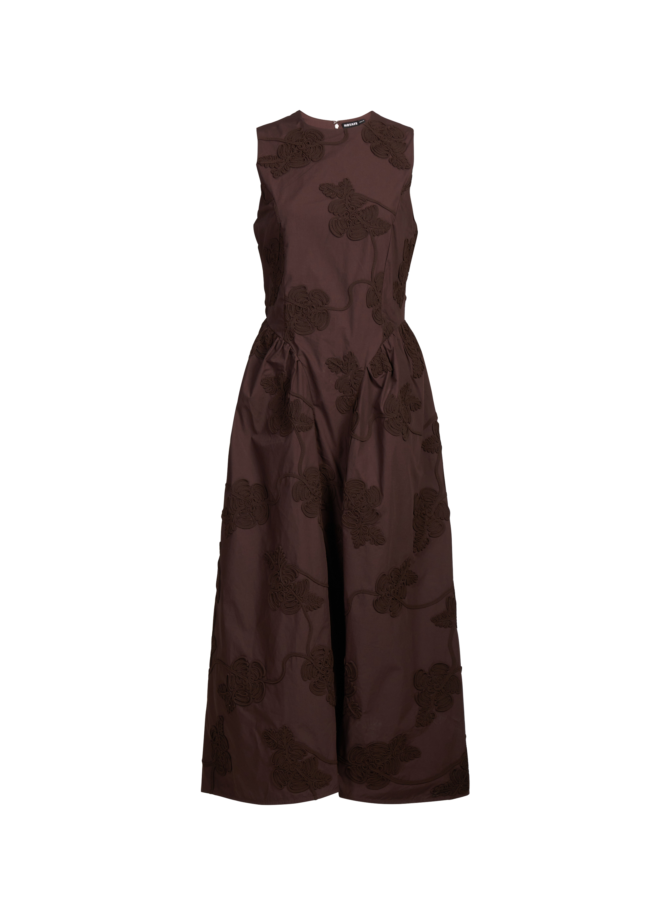 Floral cotton midi dress ROTATE Brown