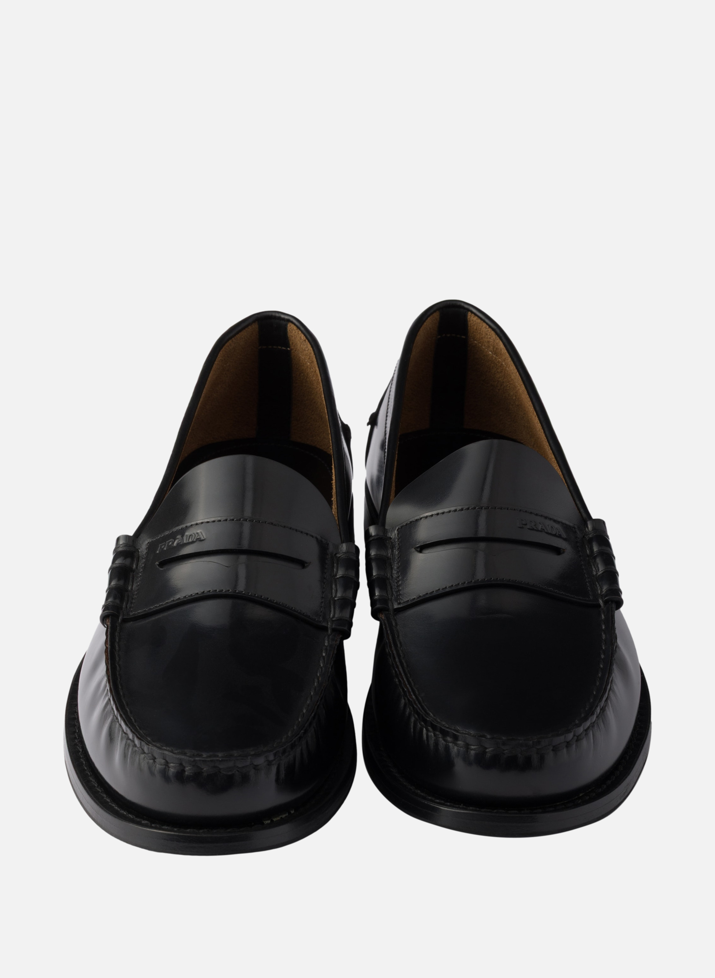 Mocassins en cuir brossé PRADA Noir