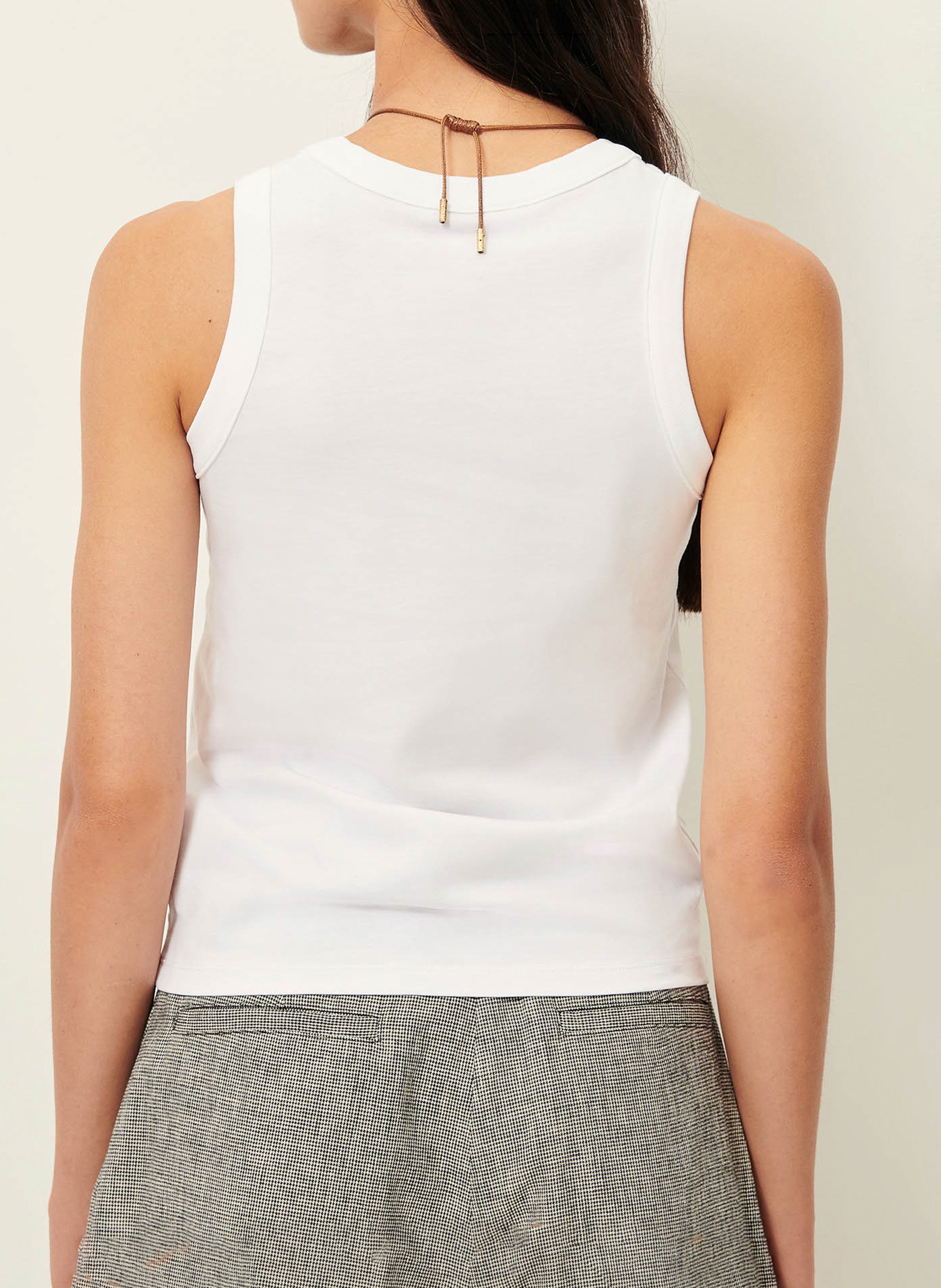 Débardeur droit en coton sangalo SESSUN Blanc