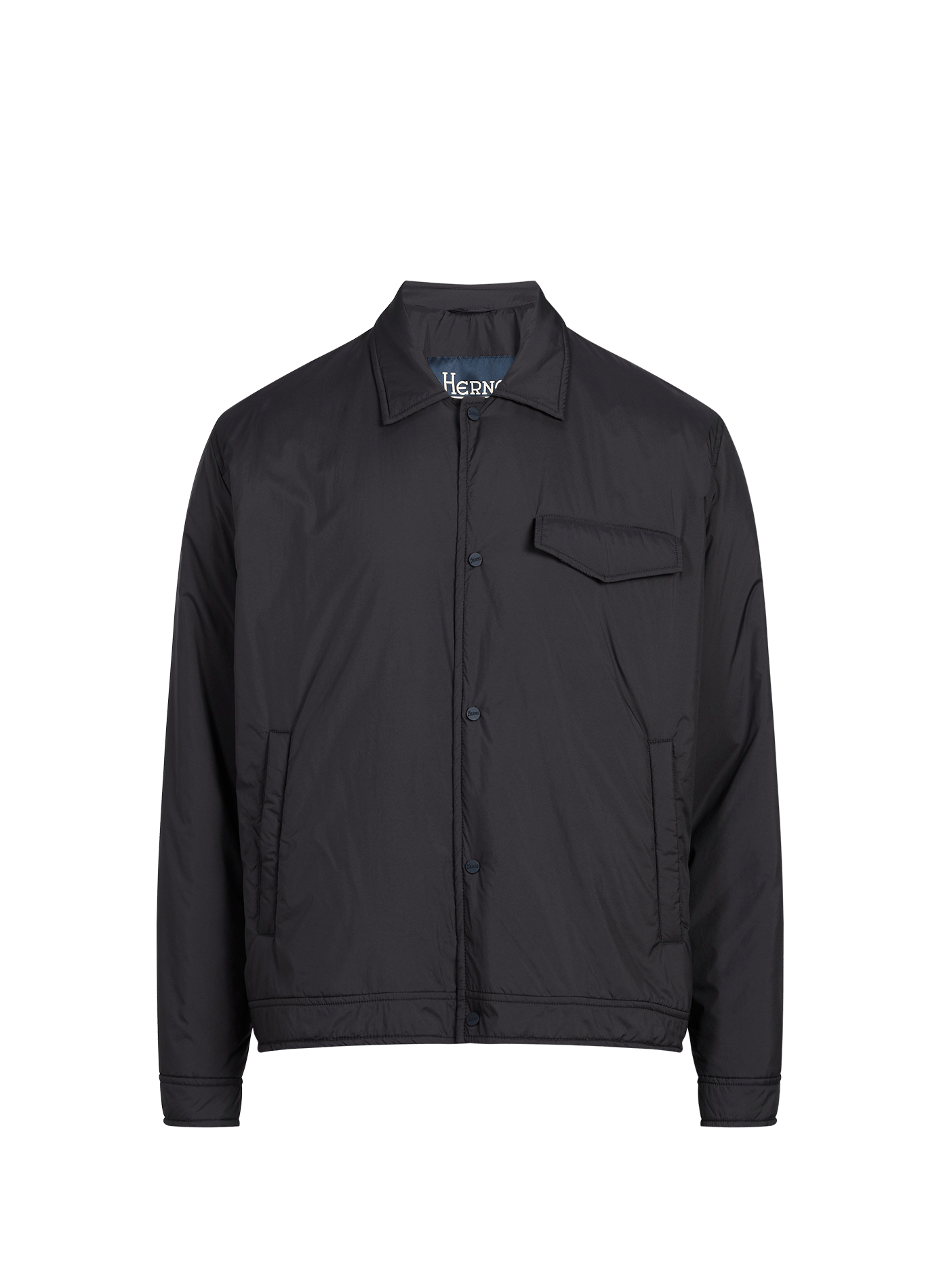 Button-up overshirt with classic collar HERNO Blue