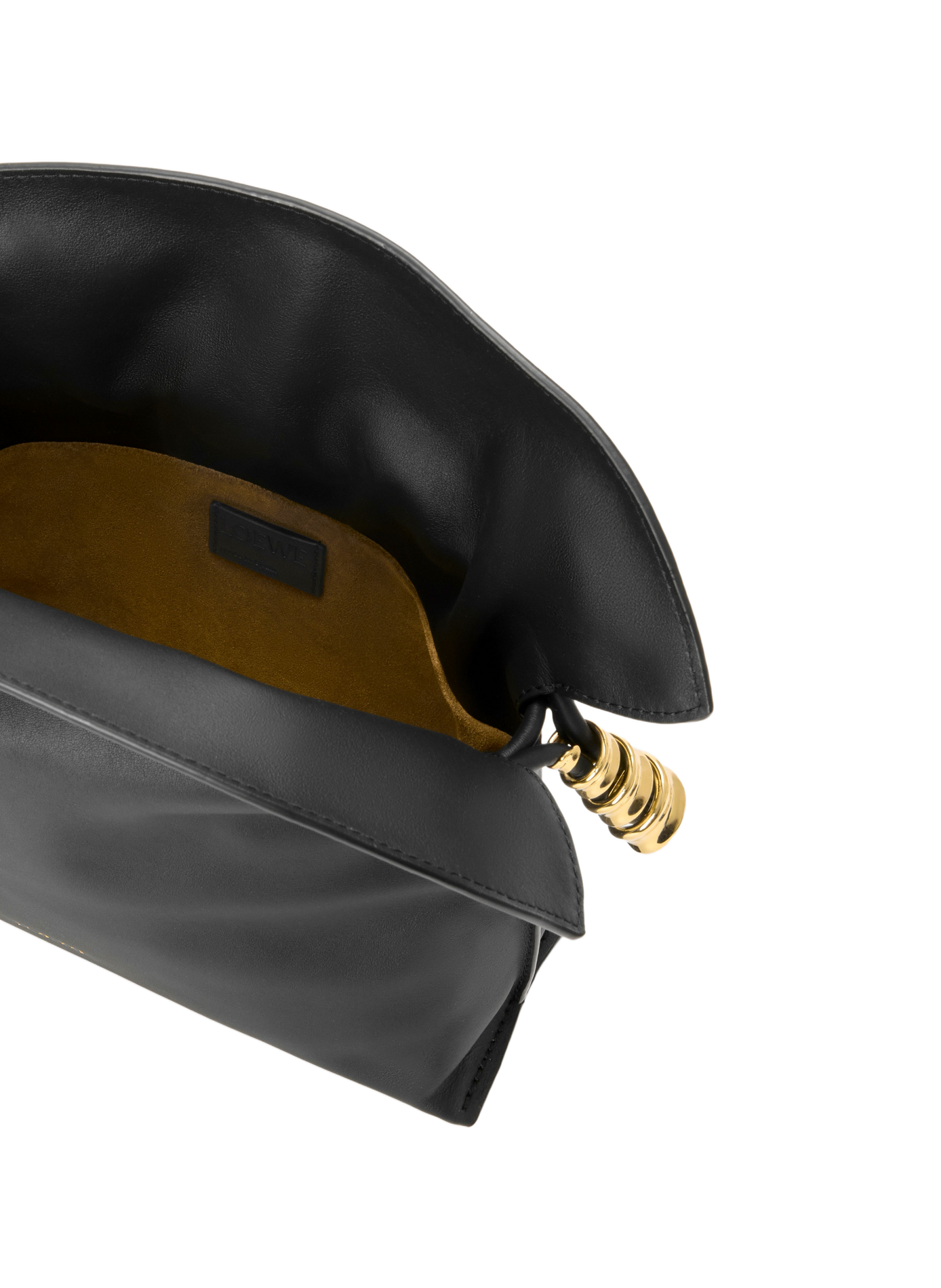 Mini Coil Flamenco clutch en cuir de veau nappa LOEWE Noir