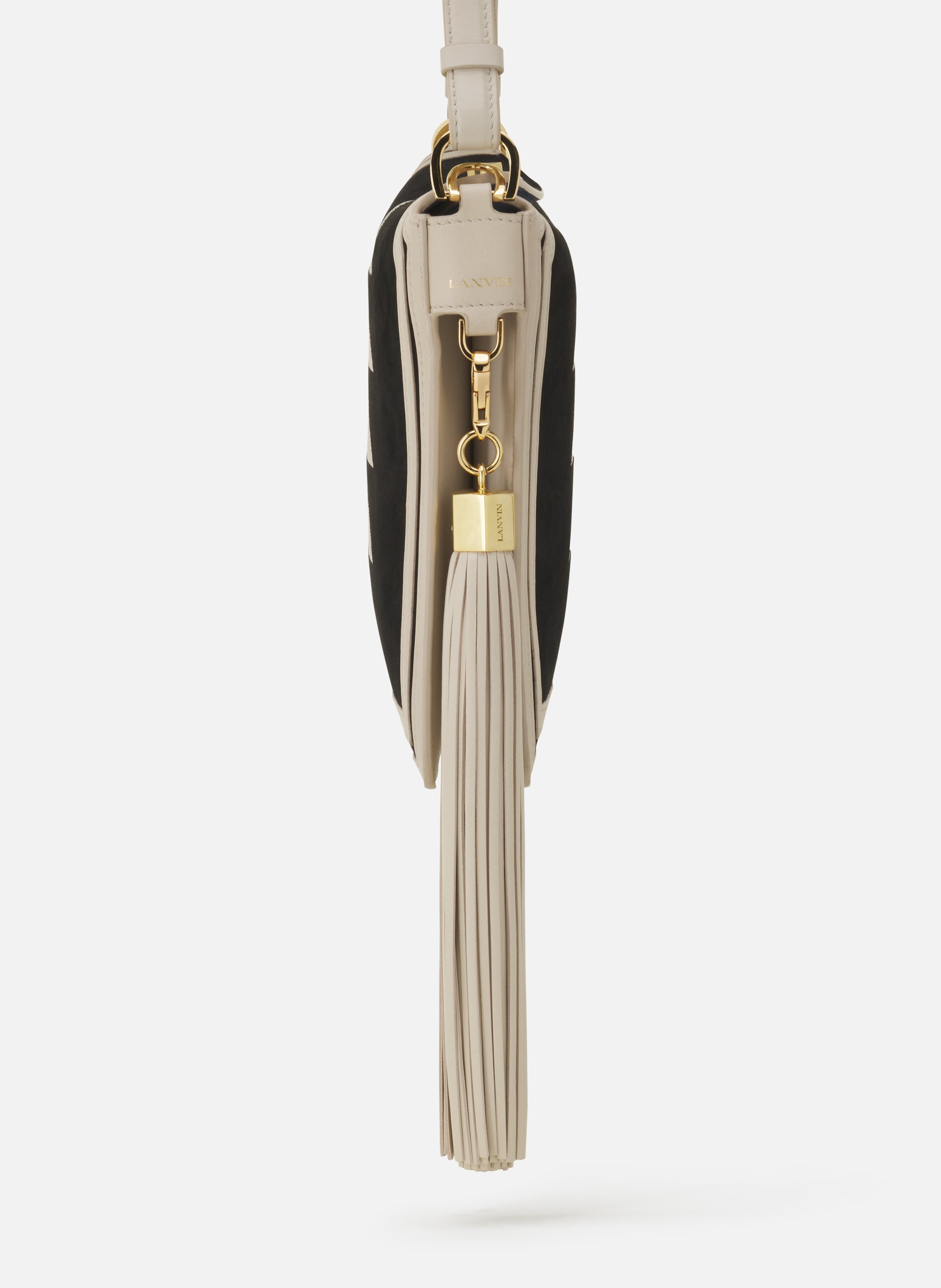 Accessoire de sac pompon en cuir LANVIN Blanc