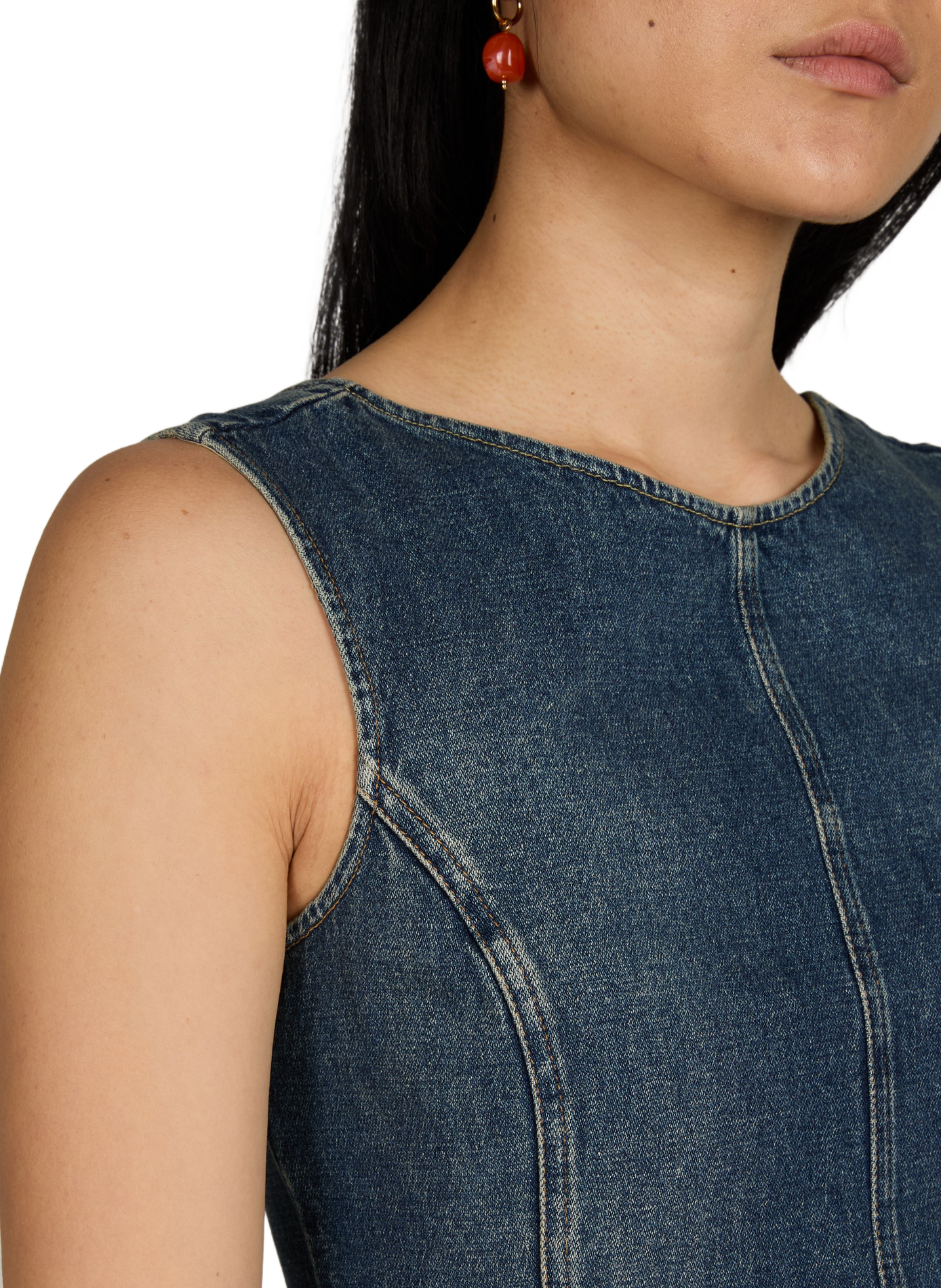 Short dress with a back neckline in cotton OUR LEGACY Blue