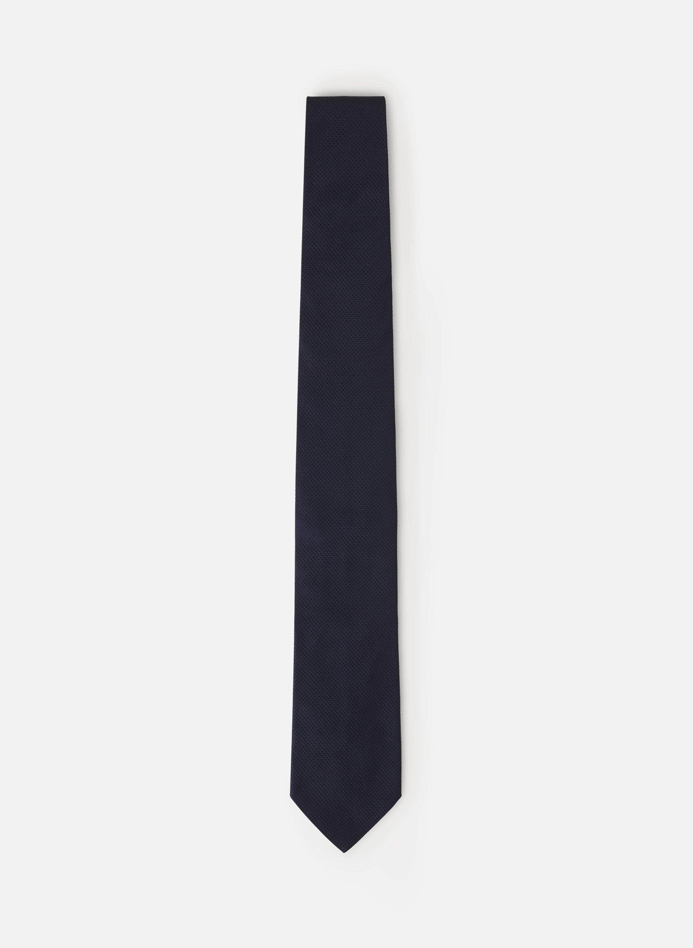 Cravate unie piquée en soie LANVIN Bleu