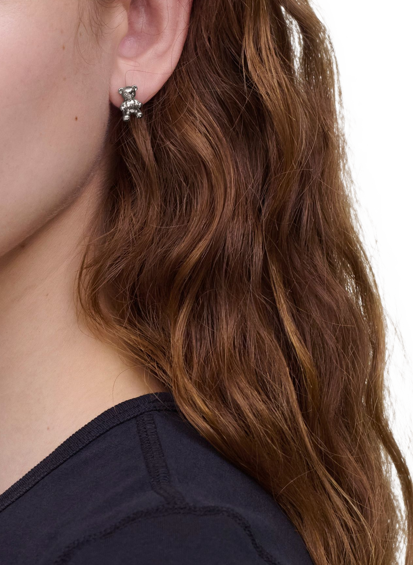 Boucles d'oreilles stud The Teddy Bear MARC JACOBS Argent