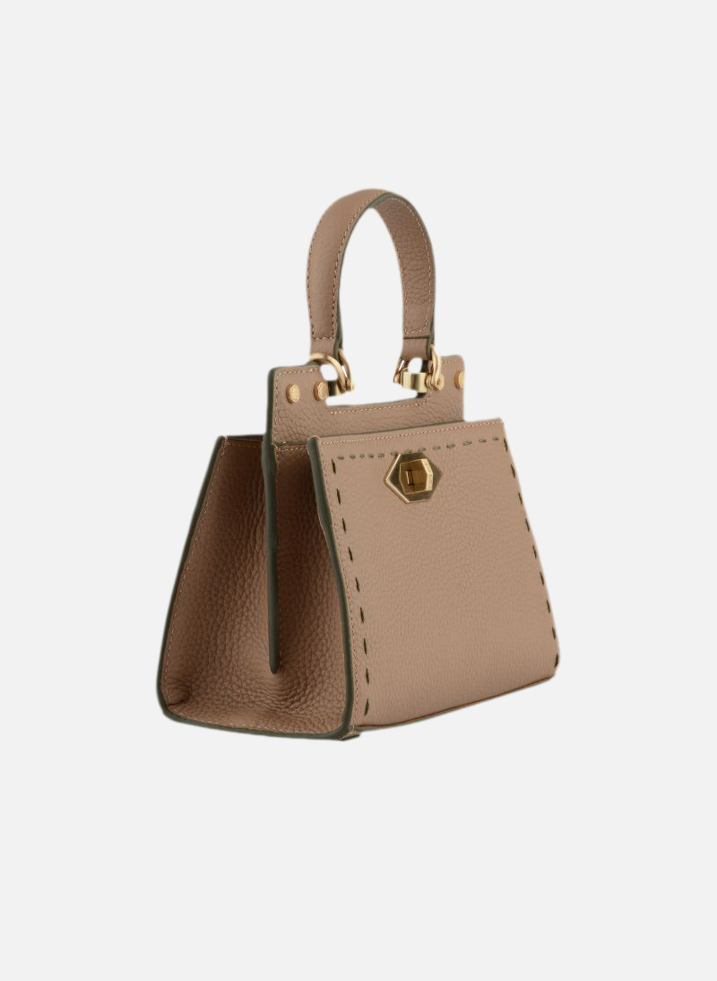 Trianon | sac à main micro en cuir de vachette POURCHET Kaki