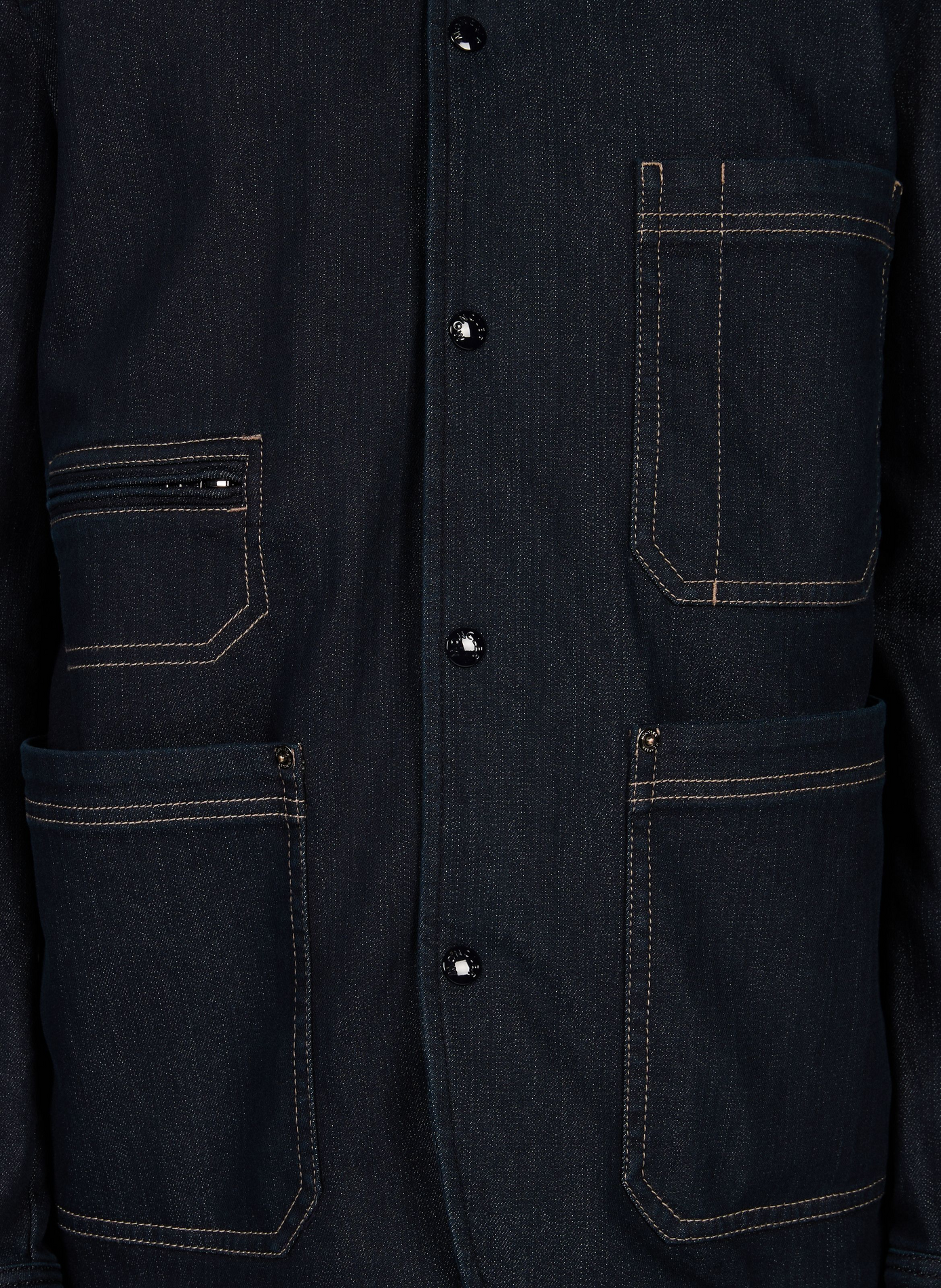 Overhemd Haderu van gemengd katoen denim MONCLER Blauw