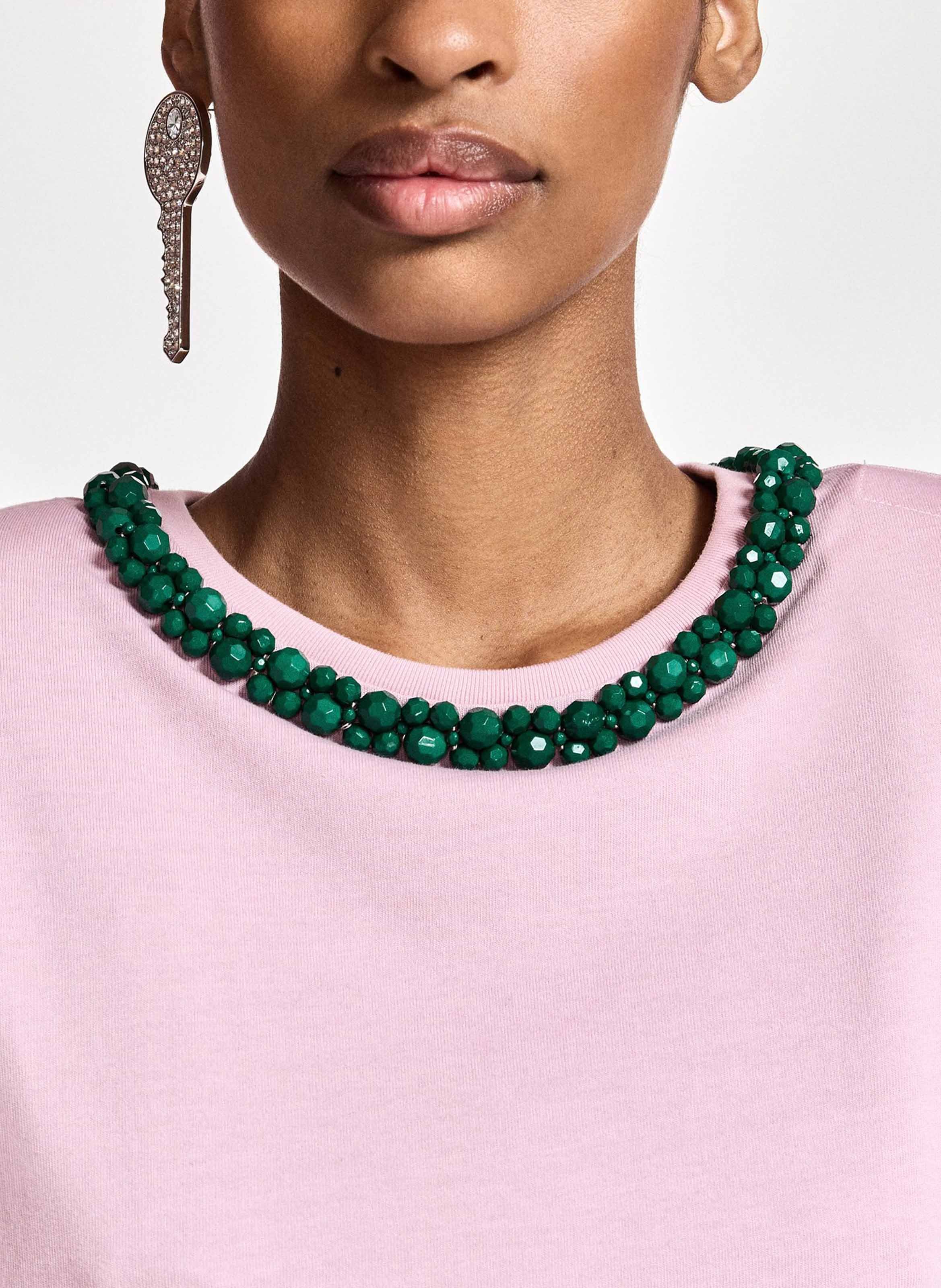 T-shirt droit à perles en coton bio kardinal ESSENTIEL ANTWERP Rose