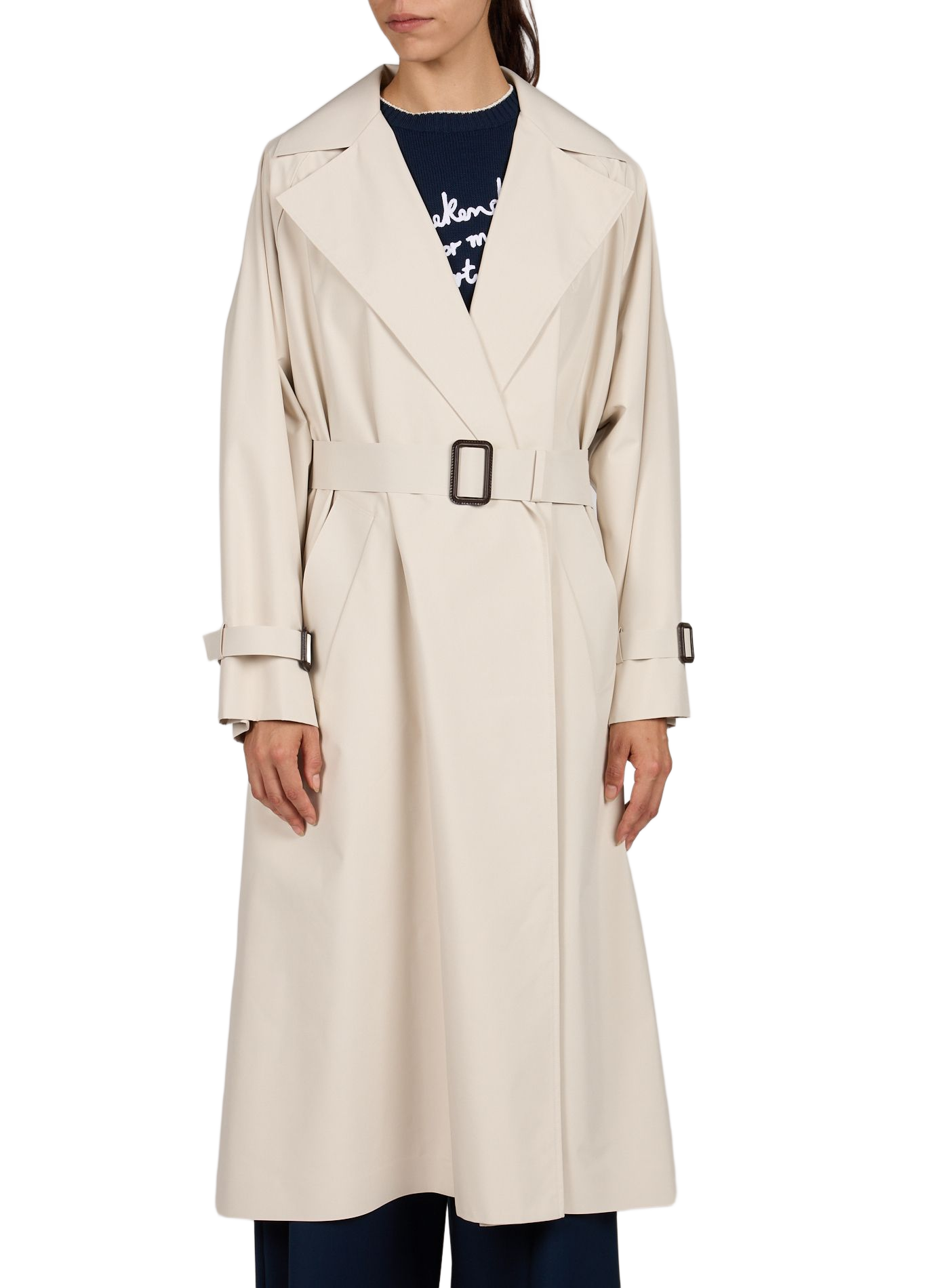 Langer wasserdichter Trenchcoat mit Gürtel MAX MARA WEEK END Beige