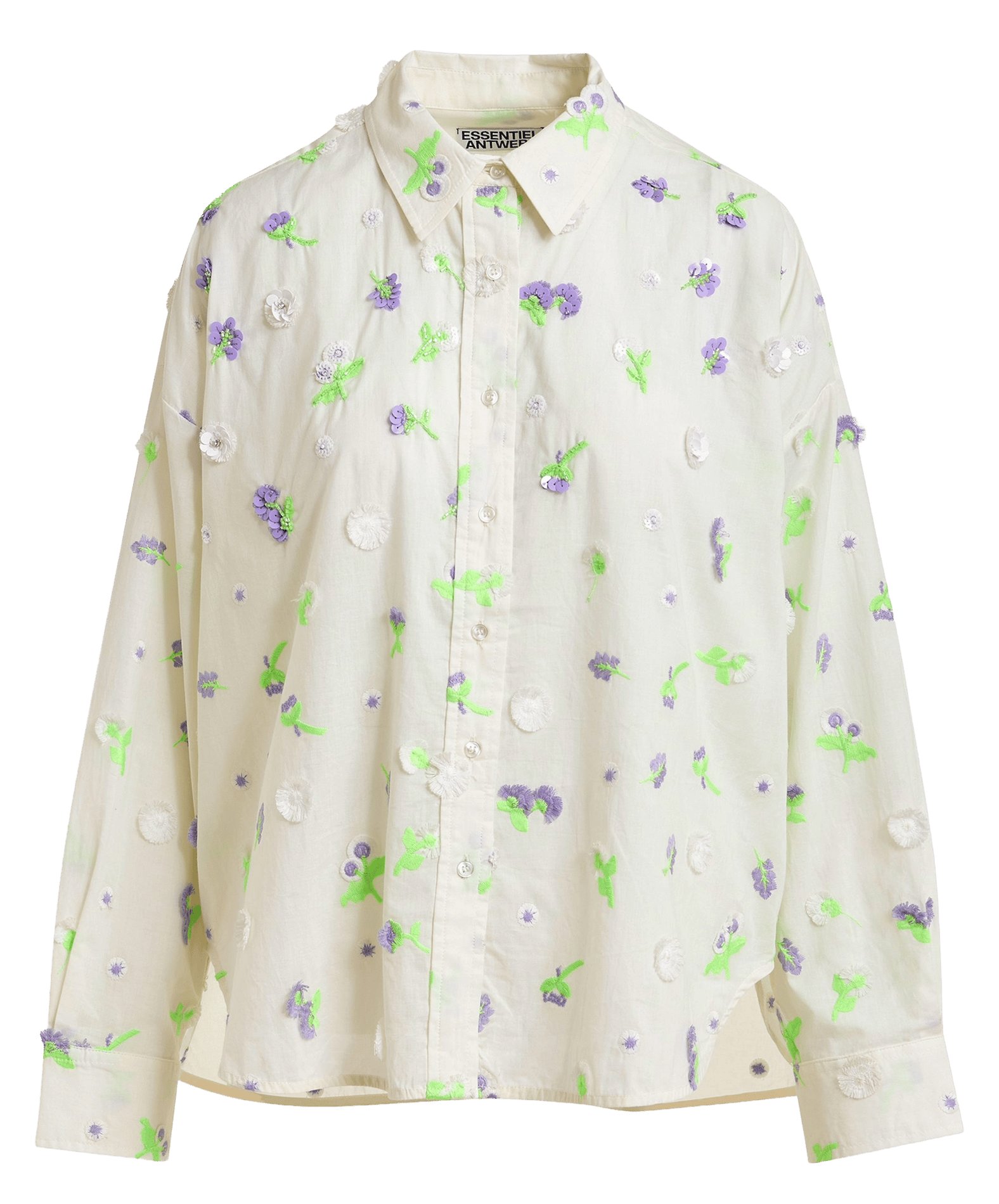Chemise ample brodée en coton jimena ESSENTIEL ANTWERP Blanc
