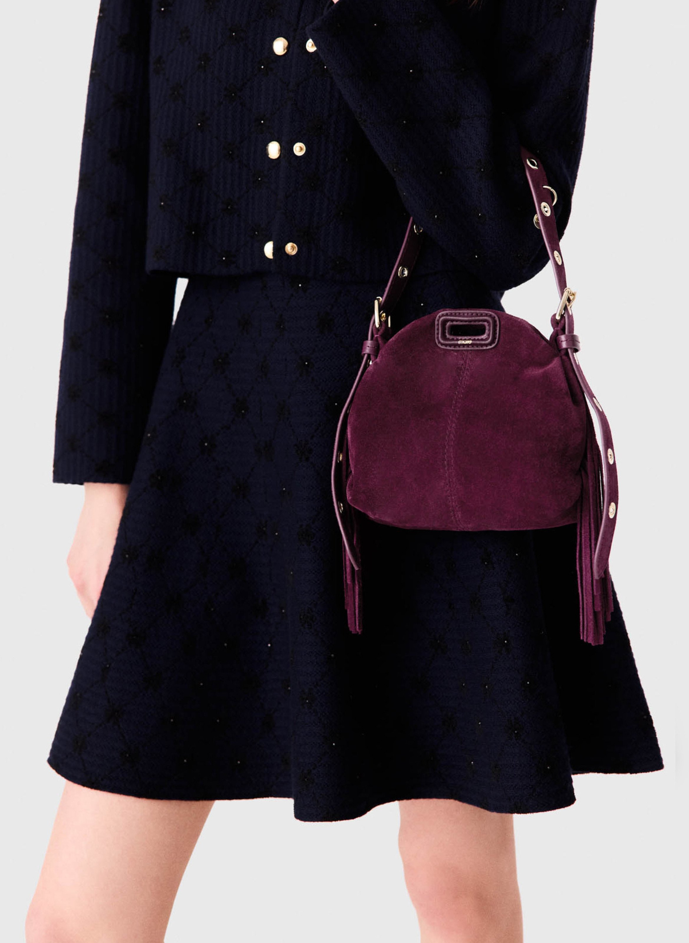 Sac bandoulière en cuir MAJE Violet