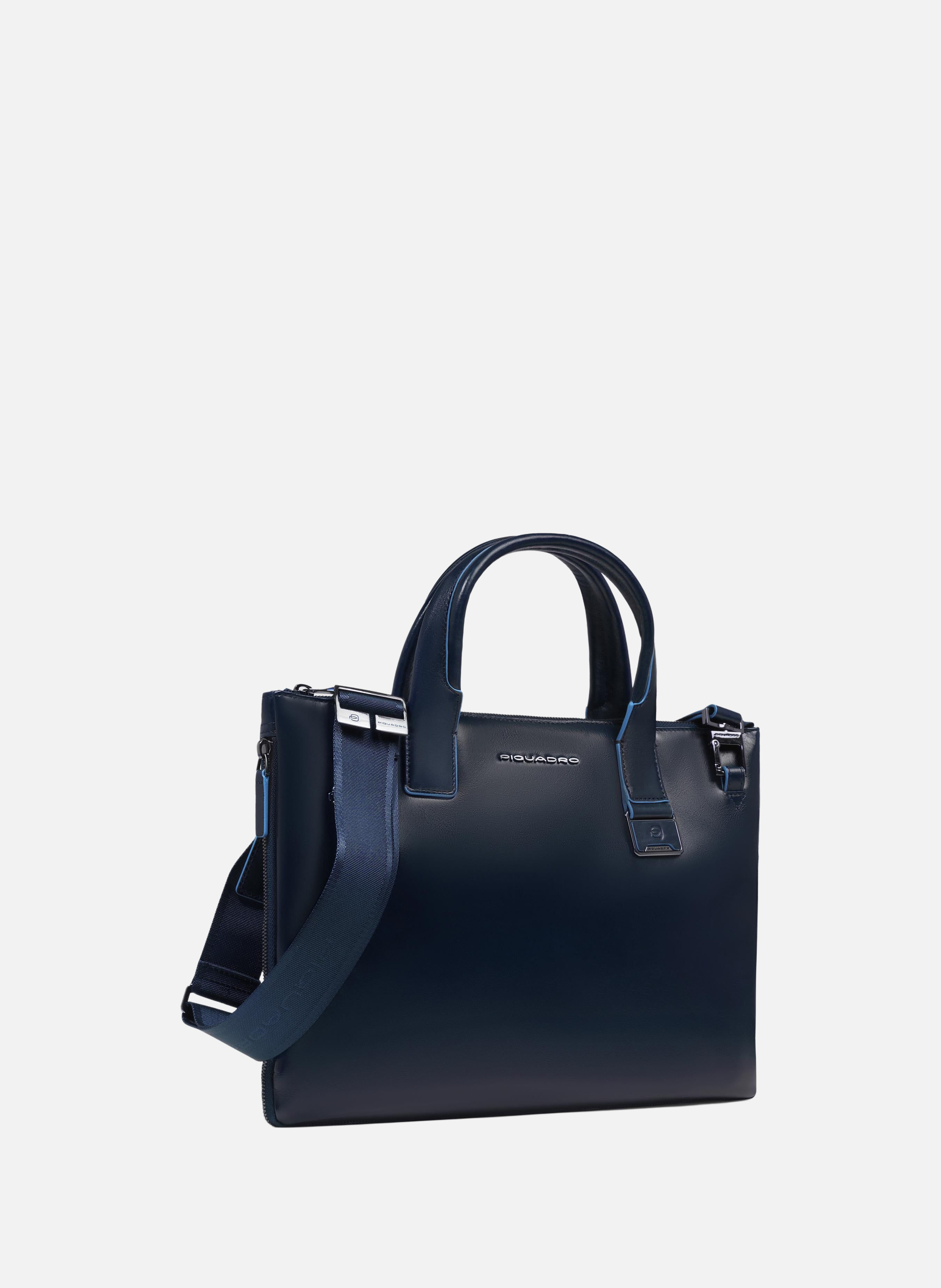 Sac à ordinateur mince 14" personnalisable PIQUADRO Bleu