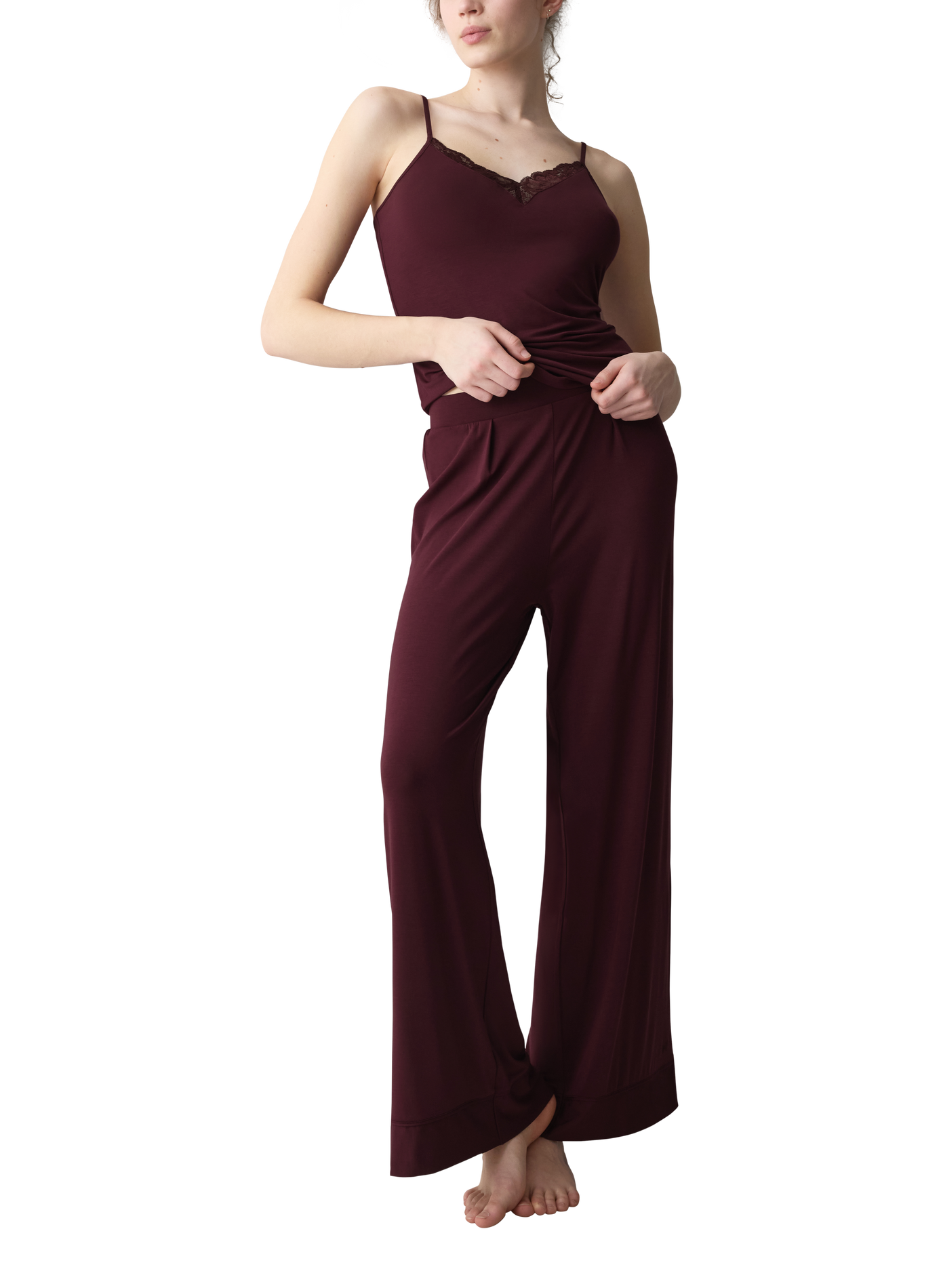 Pantalon à jambes larges TRIUMPH Rouge