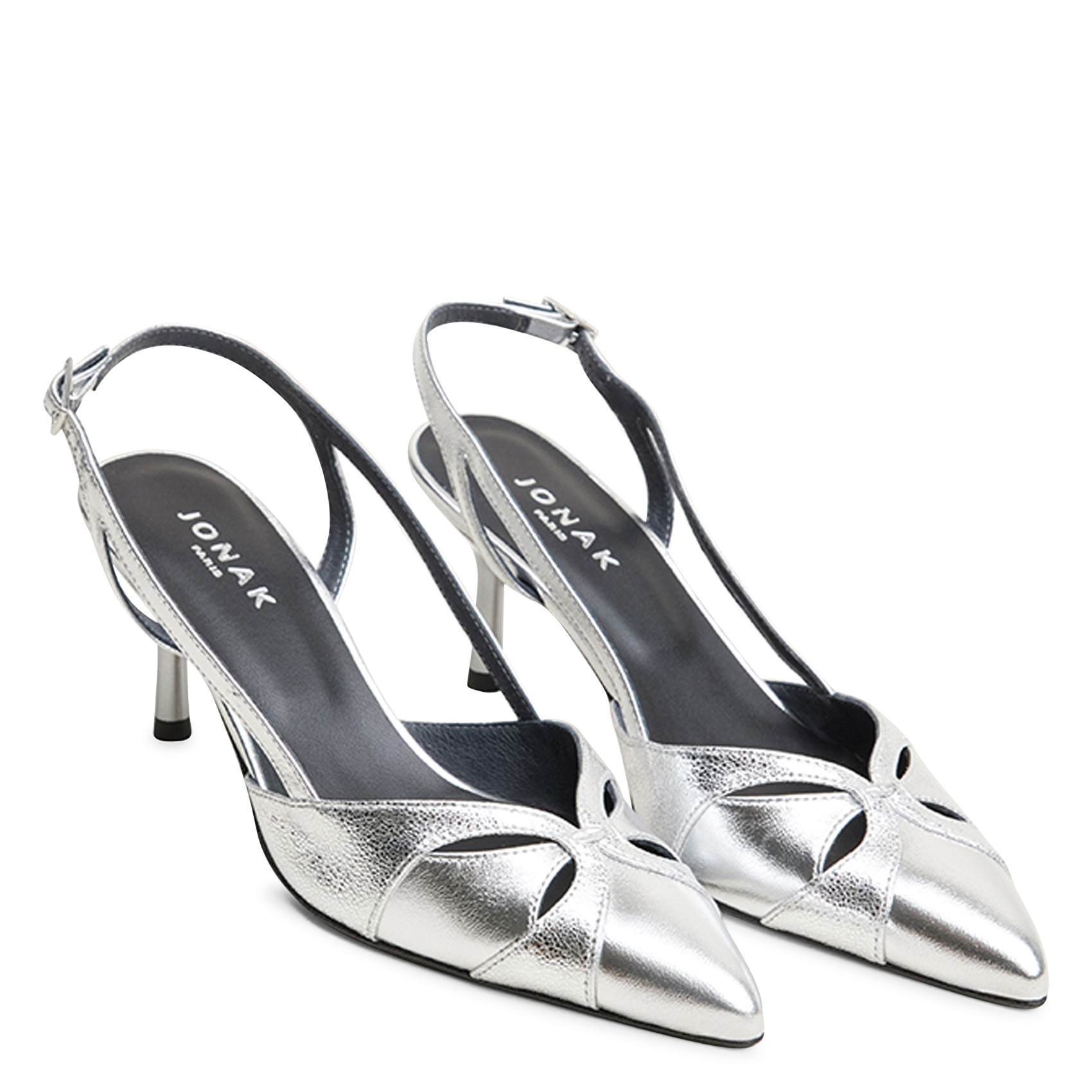 Escarpins bout pointu en cuir damour JONAK Argent