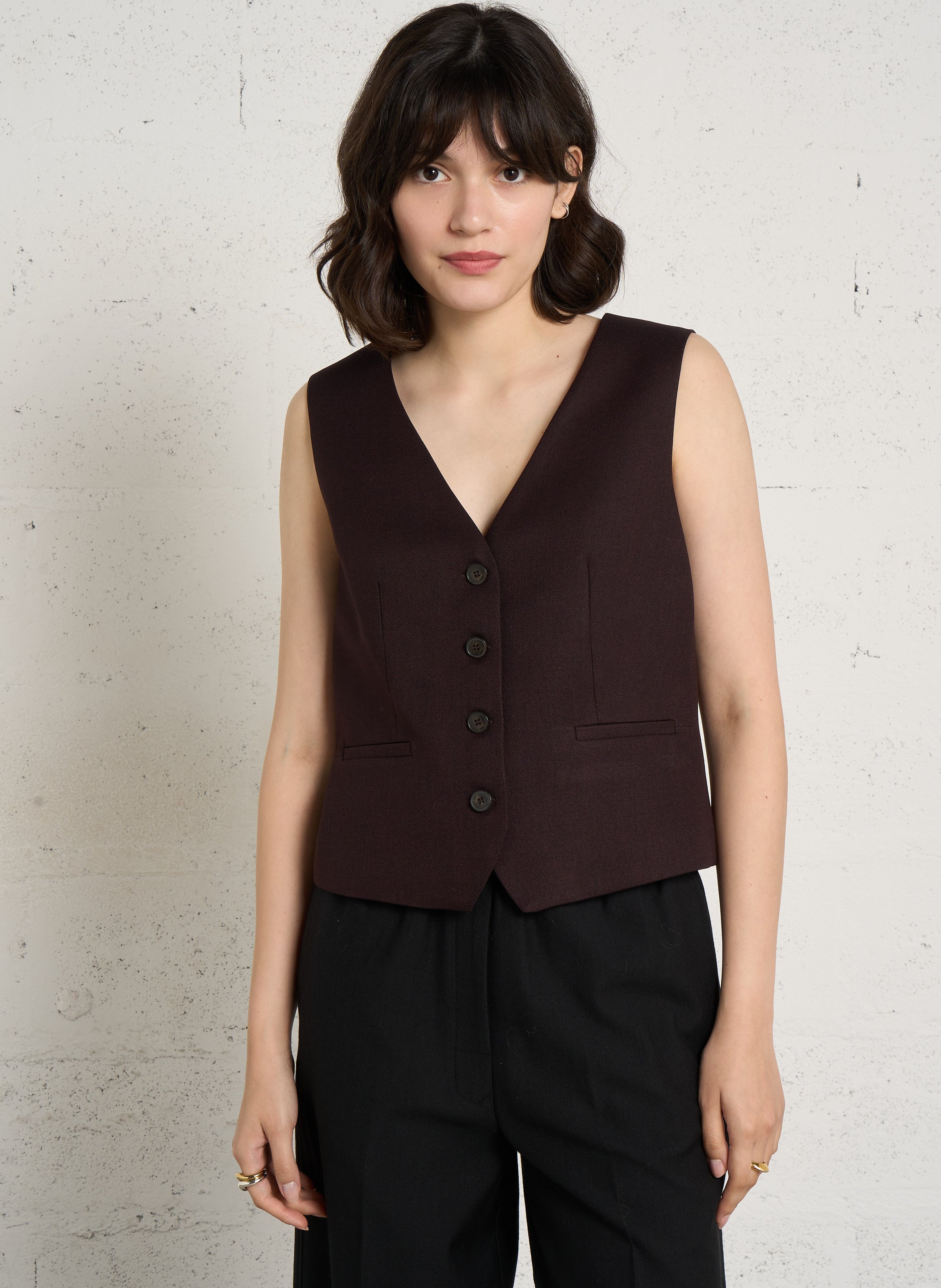 Gilet droit sans manches boutonné abel MAISON 123 Violet