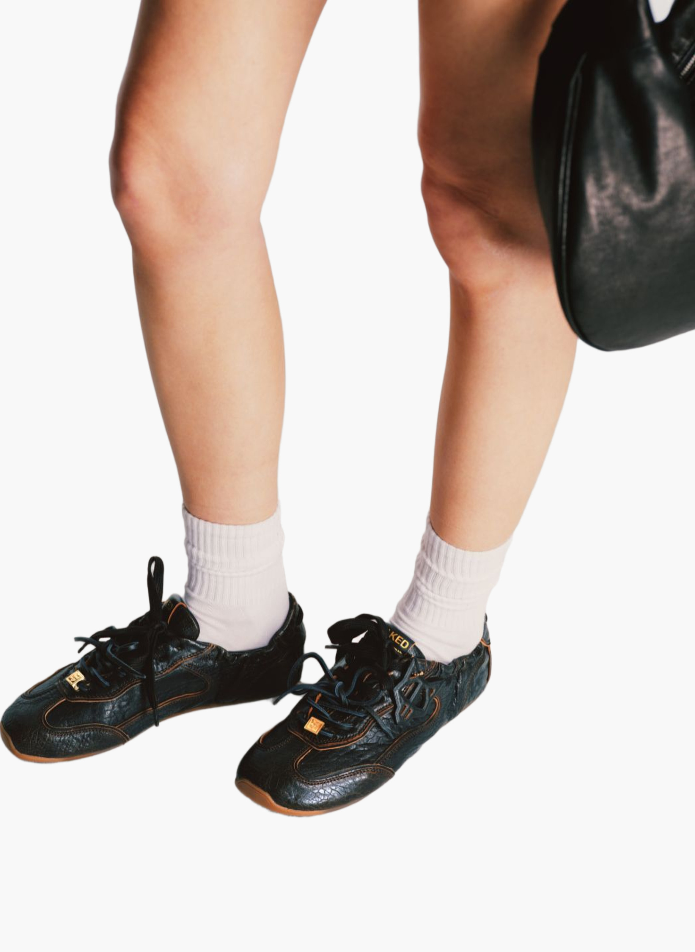 Soul-sneakers van aviatorleer NAKED WOLFE Zwart