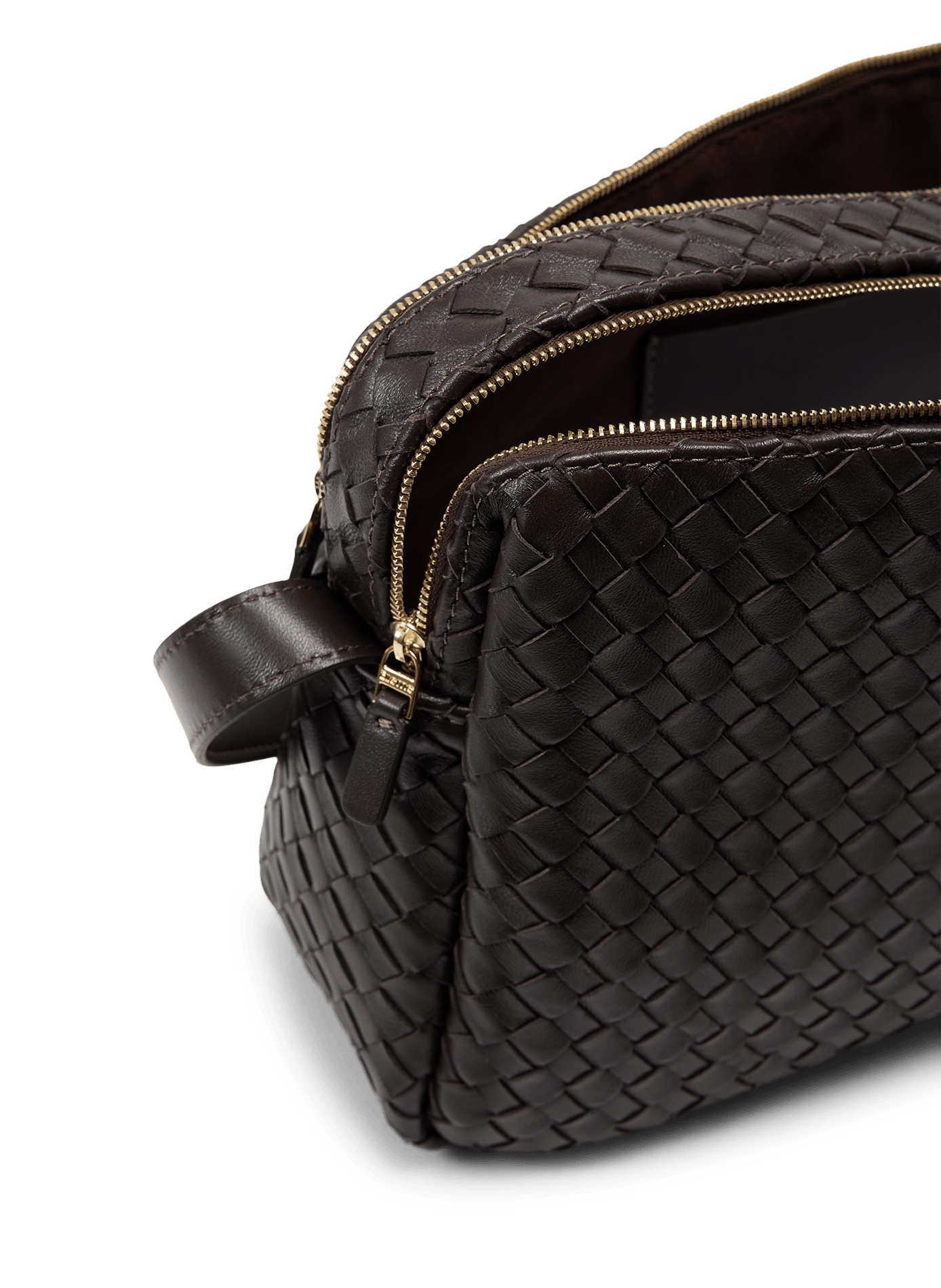 Große Woven-Tasche aus geflochtenem Lammleder ELLEME Braun