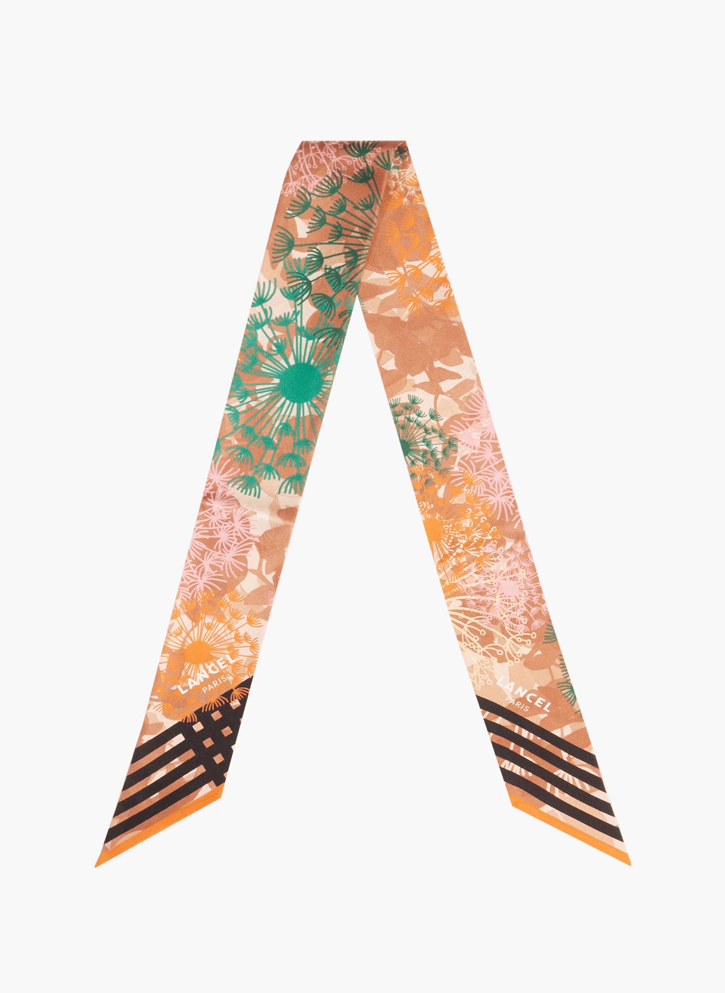 Bandeau met vierkleuren vuurwerkpatroon in zijde LANCEL Oranje
